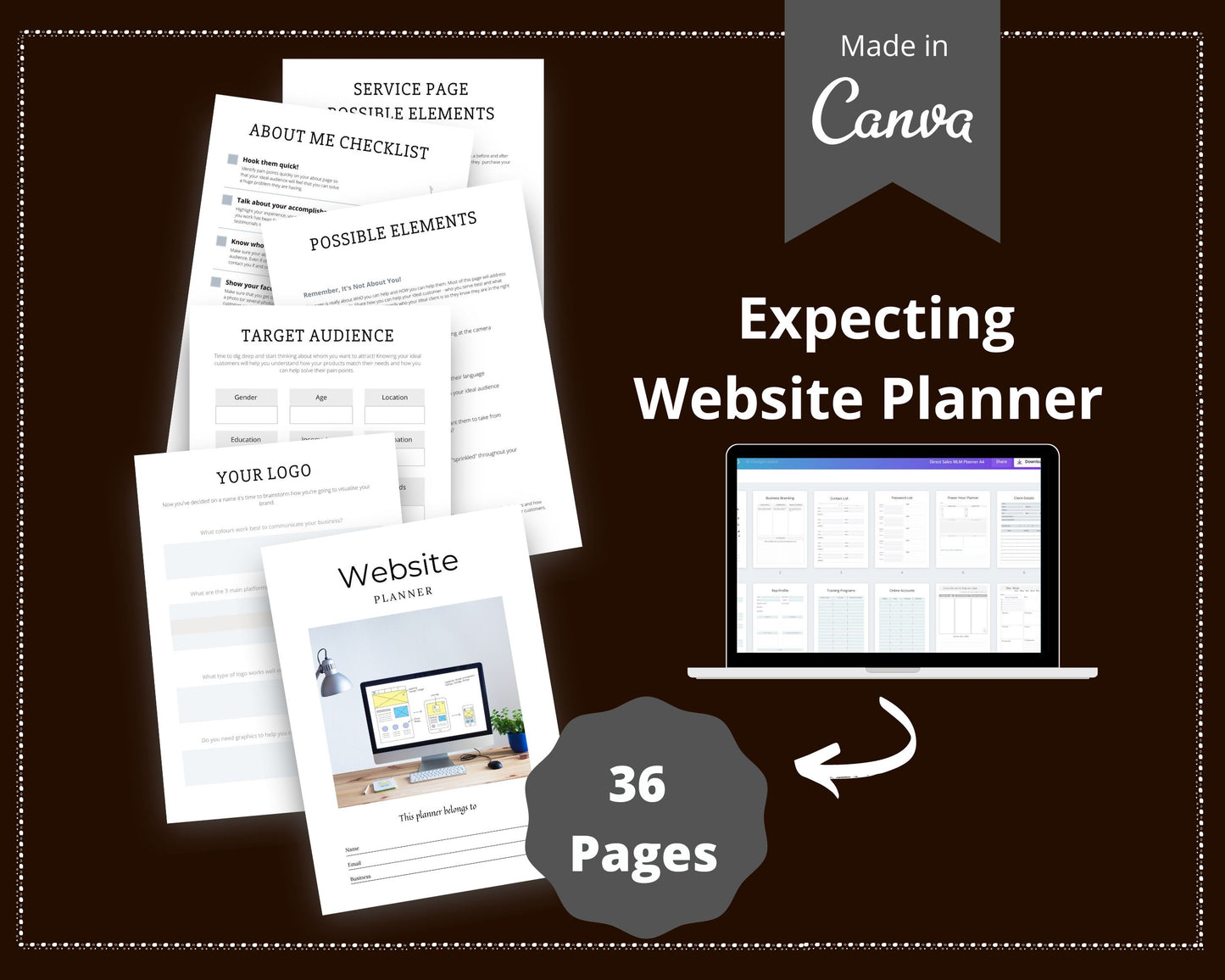 Editable Website Planner Templates in Canva | Commercial Use