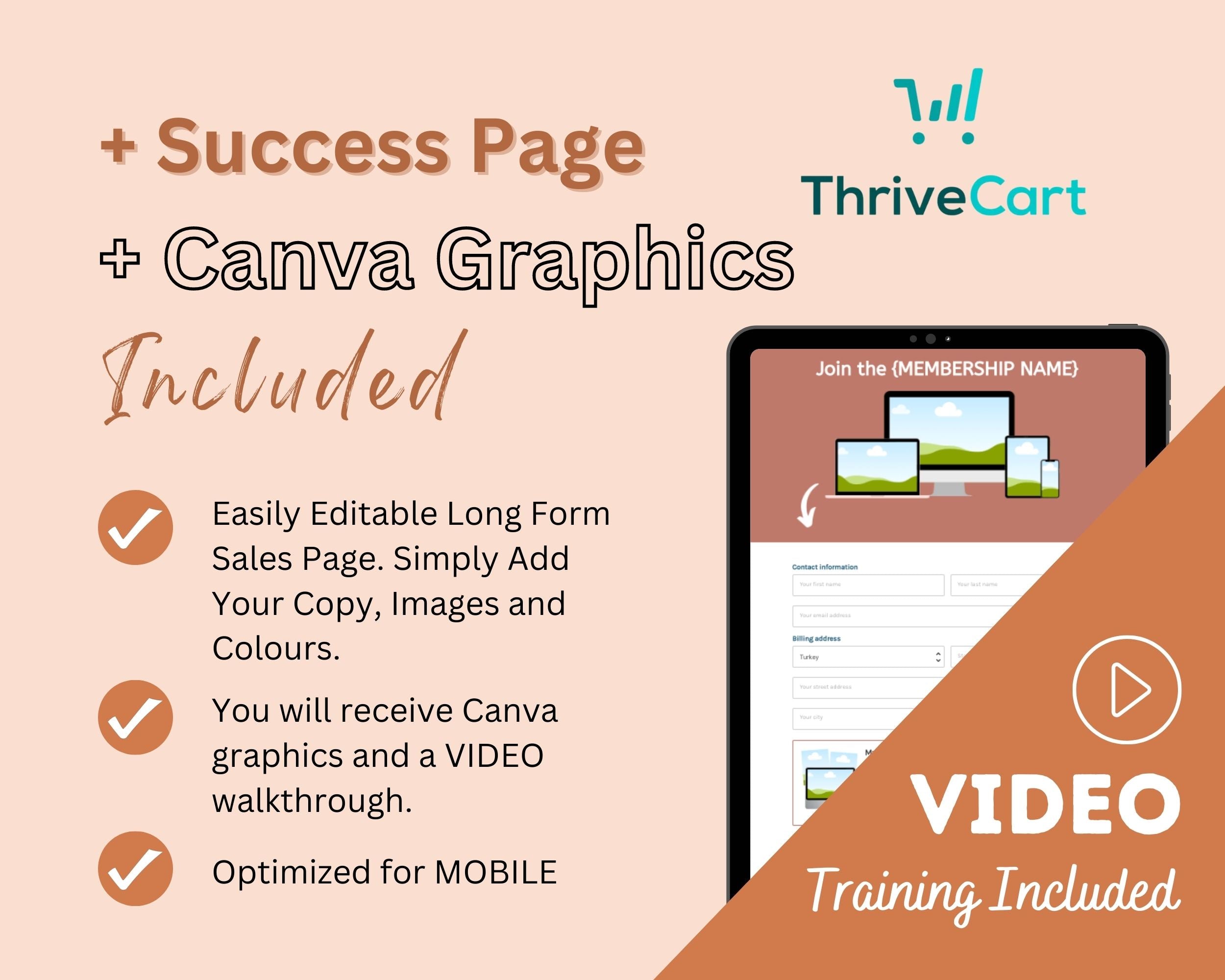 Membership Sales Page Template in ThriveCart