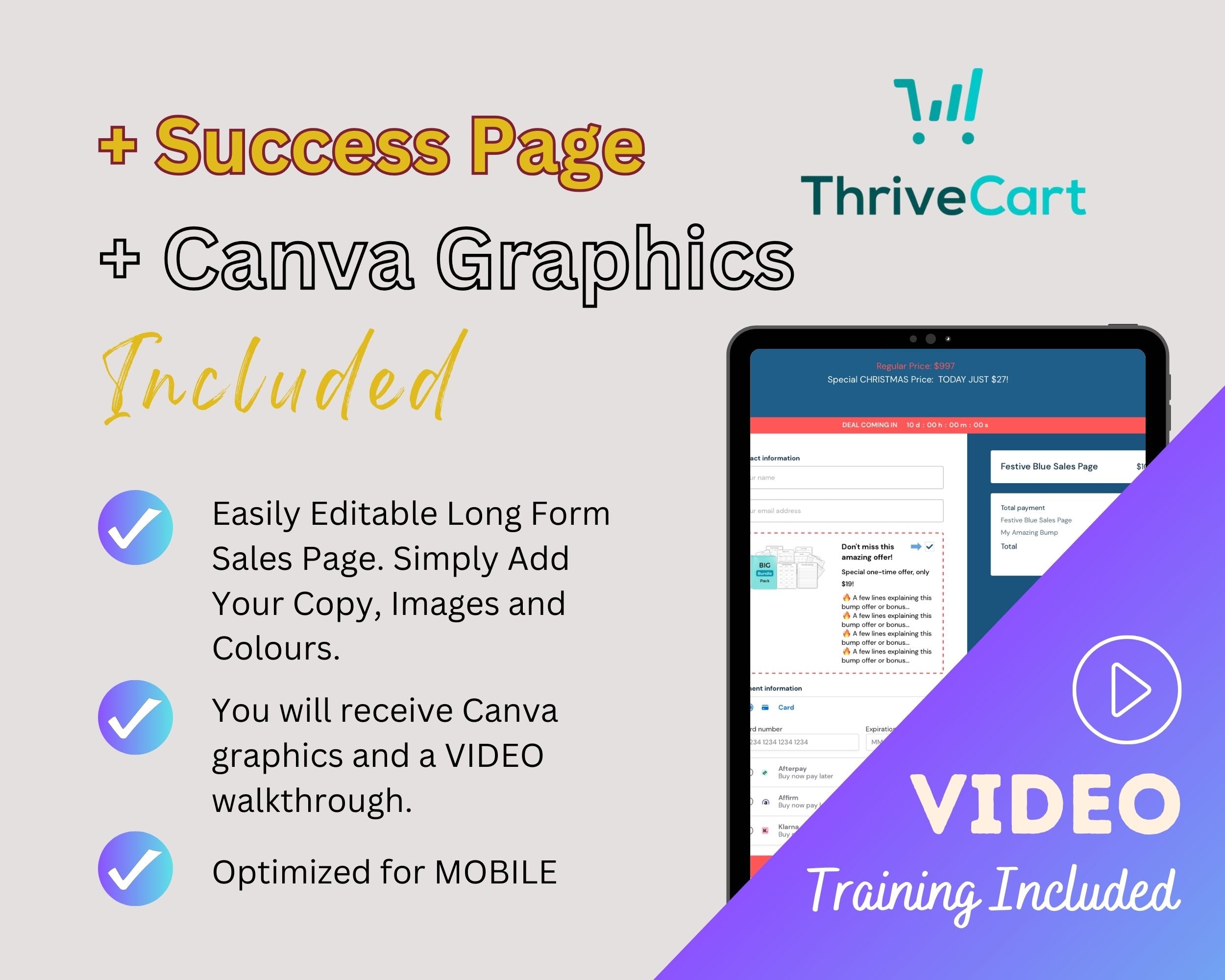 Animated New Year Sales Page Template in ThriveCart