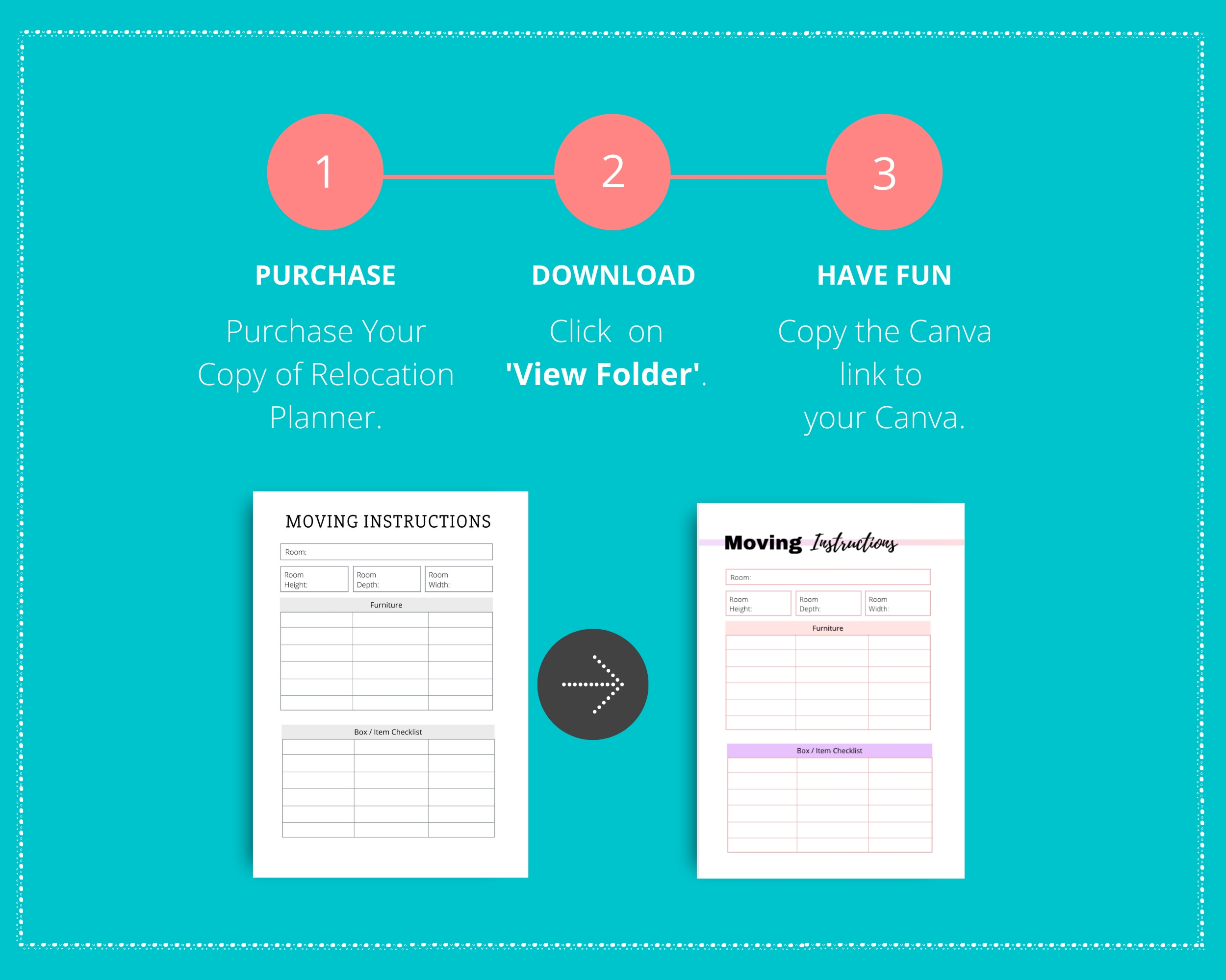 Editable Relocation Planner in Canva | Commercial Use