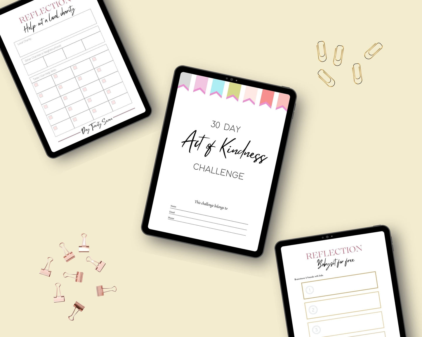 30 Day Act of Kindness Challenge | Editable Canva Template A4 Size