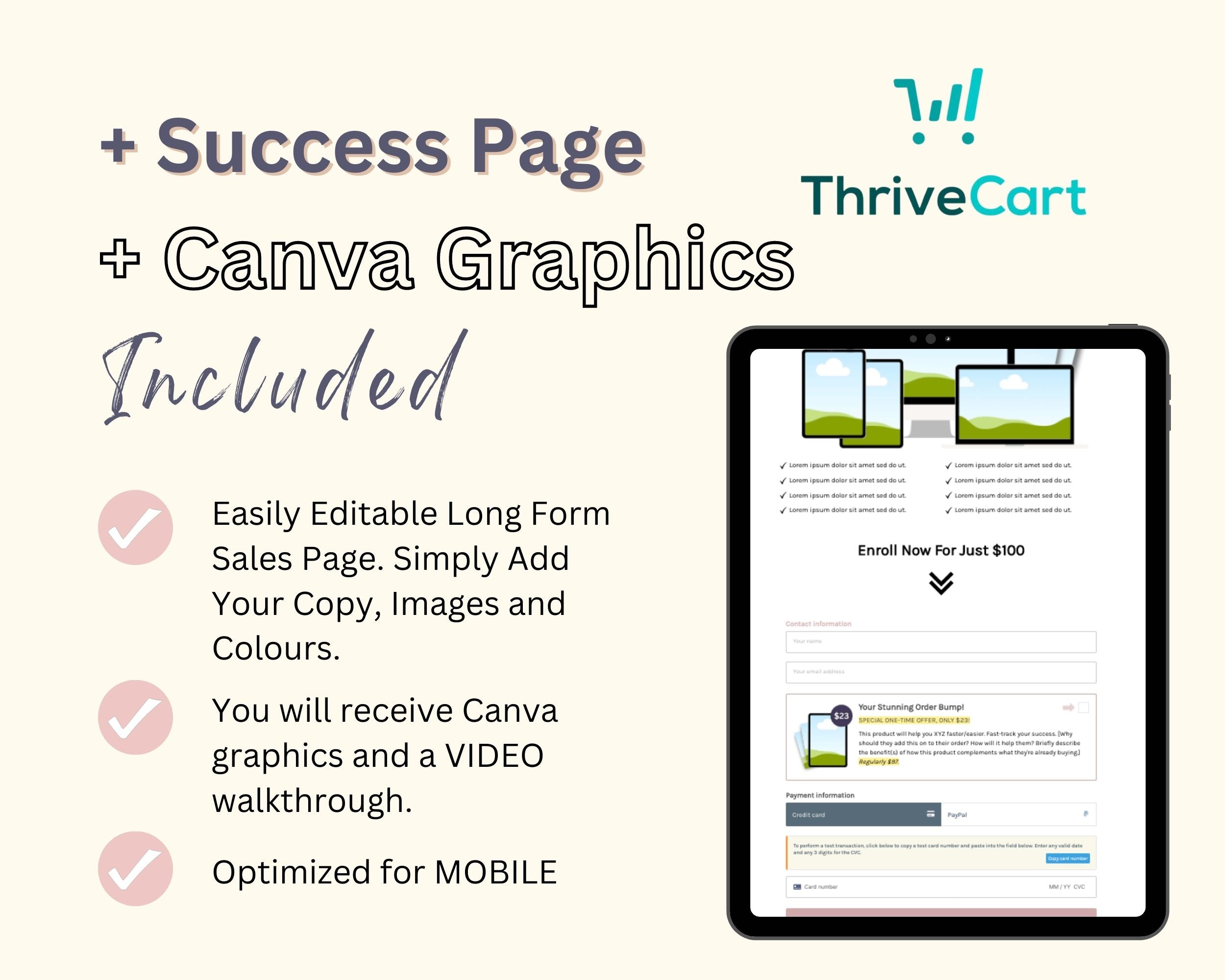 Simplicity Sales Page Template in ThriveCart