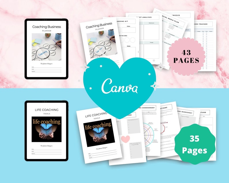 BUNDLE of 7 Professional Planners in Canva | Customizable | Editable Canva Templates | Commercial Use | Professional Planners