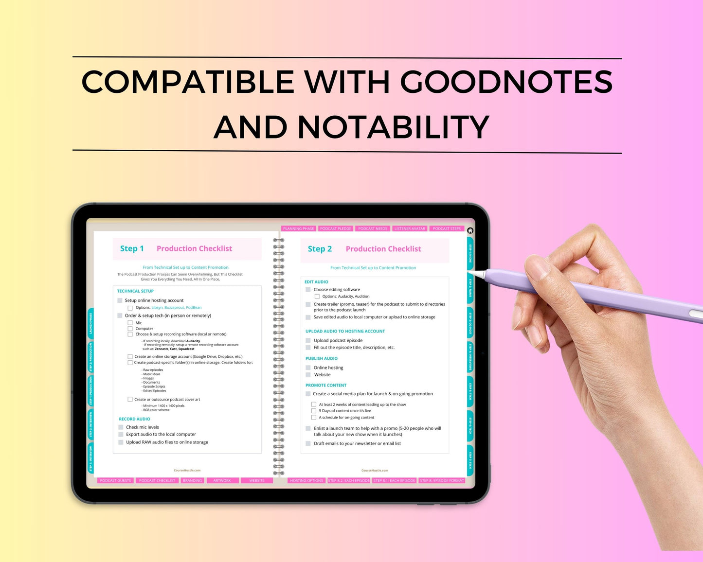 Podcast Workbook | Hyperlinked PDF | Suitable with Goodness & Notability