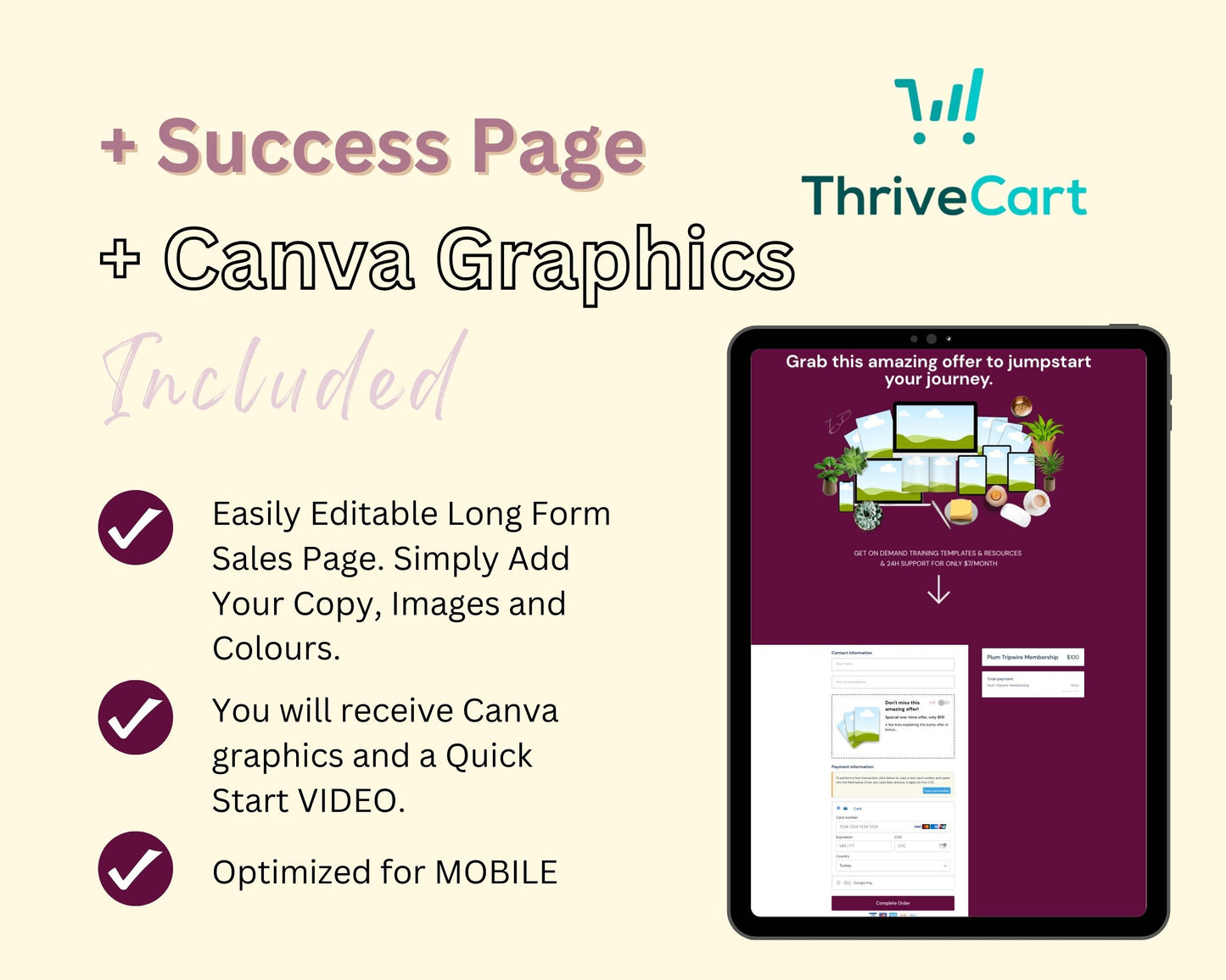Tripwire Membership Sales Page Template in ThriveCart