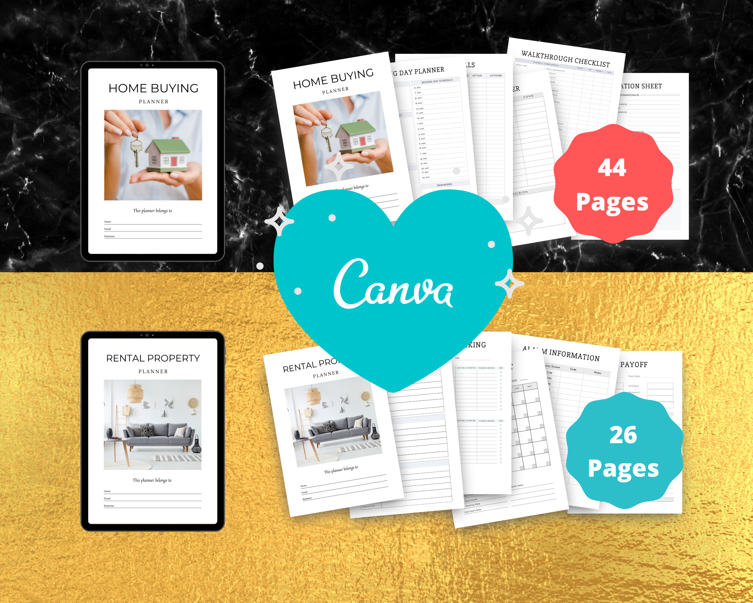 BUNDLE of 11 Personal Planners in Canva | Customizable | Editable Canva Templates | Commercial Use | Personal Planners