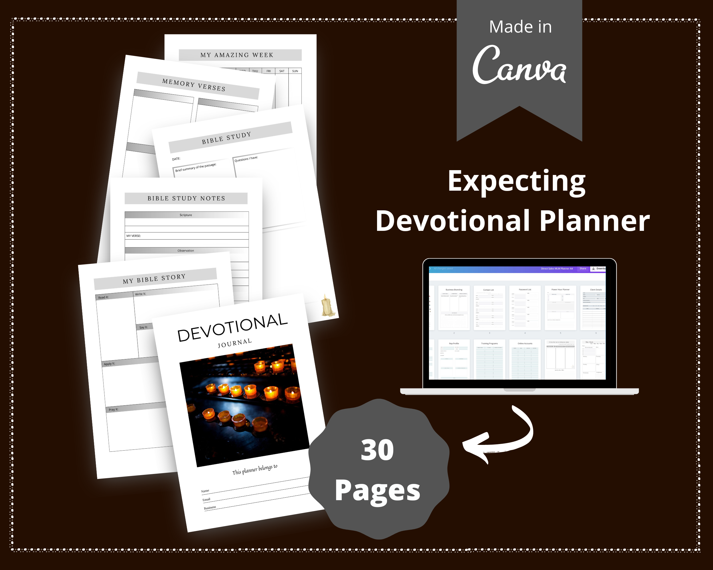 Editable Devotional Journal in Canva | Commercial Use