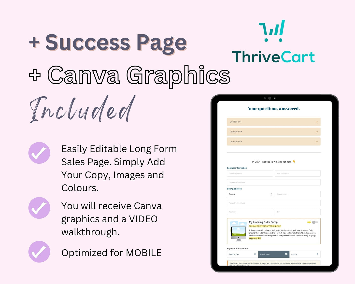 Digital Product Sales Page Template in ThriveCart