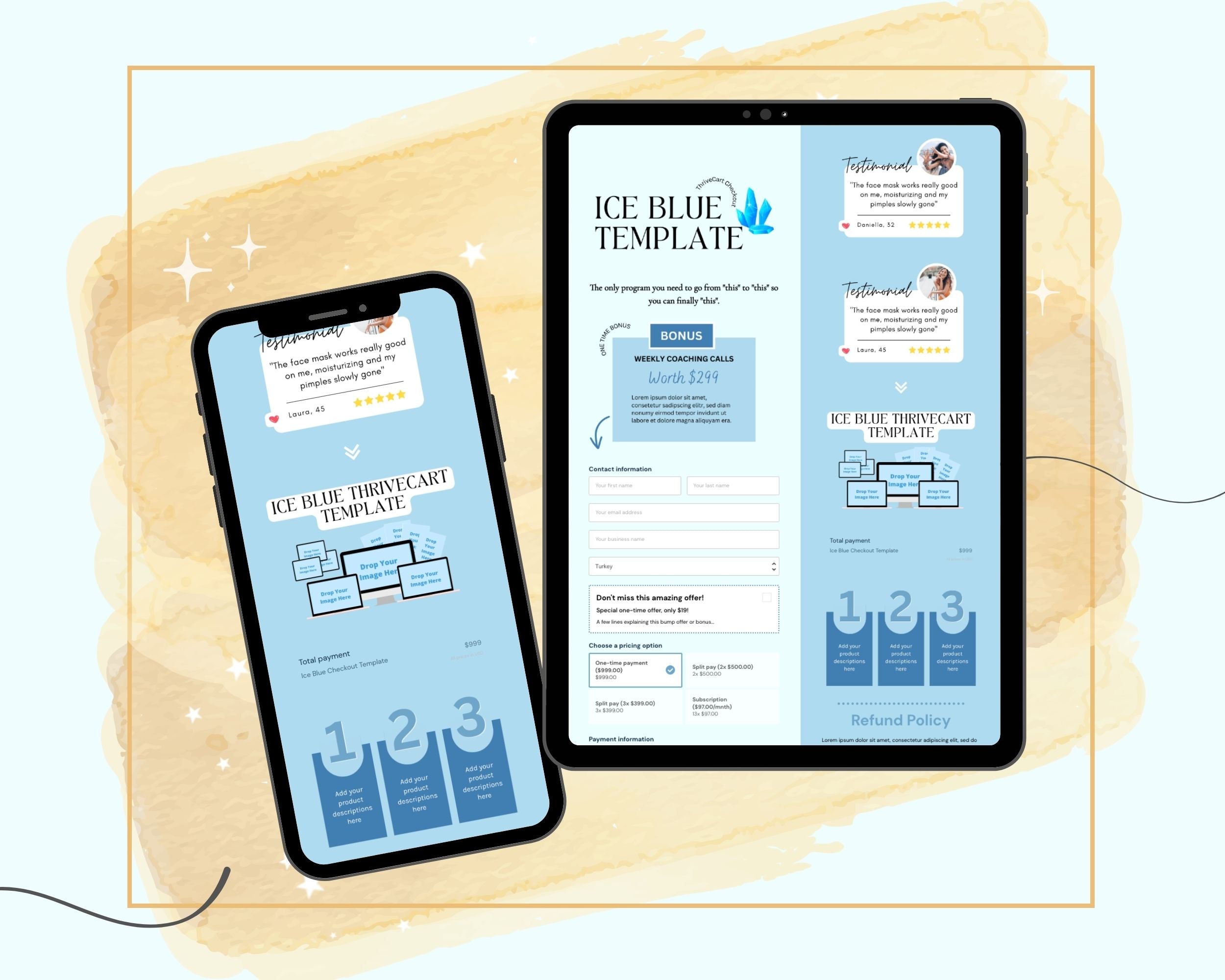Ice Blue ThriveCart Checkout Template
