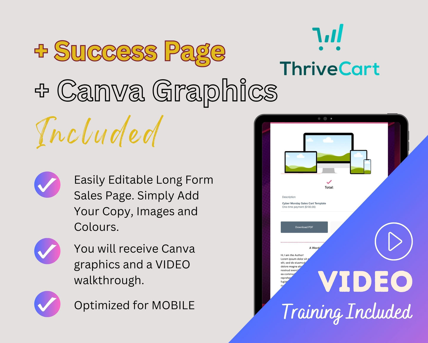 Animated Cyber Monday Sales Page Template in ThriveCart