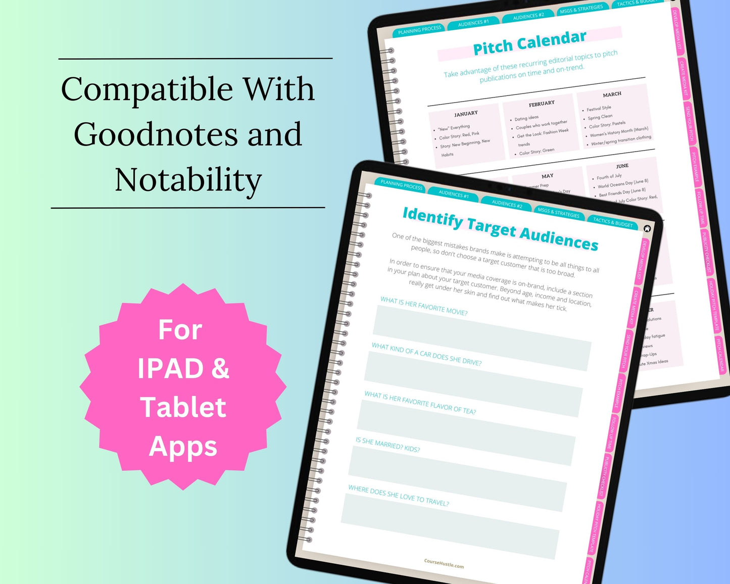 Media Outreach Plan Digital Workbook | Hyperlinked PDF | Suitable with Goodness & Notability