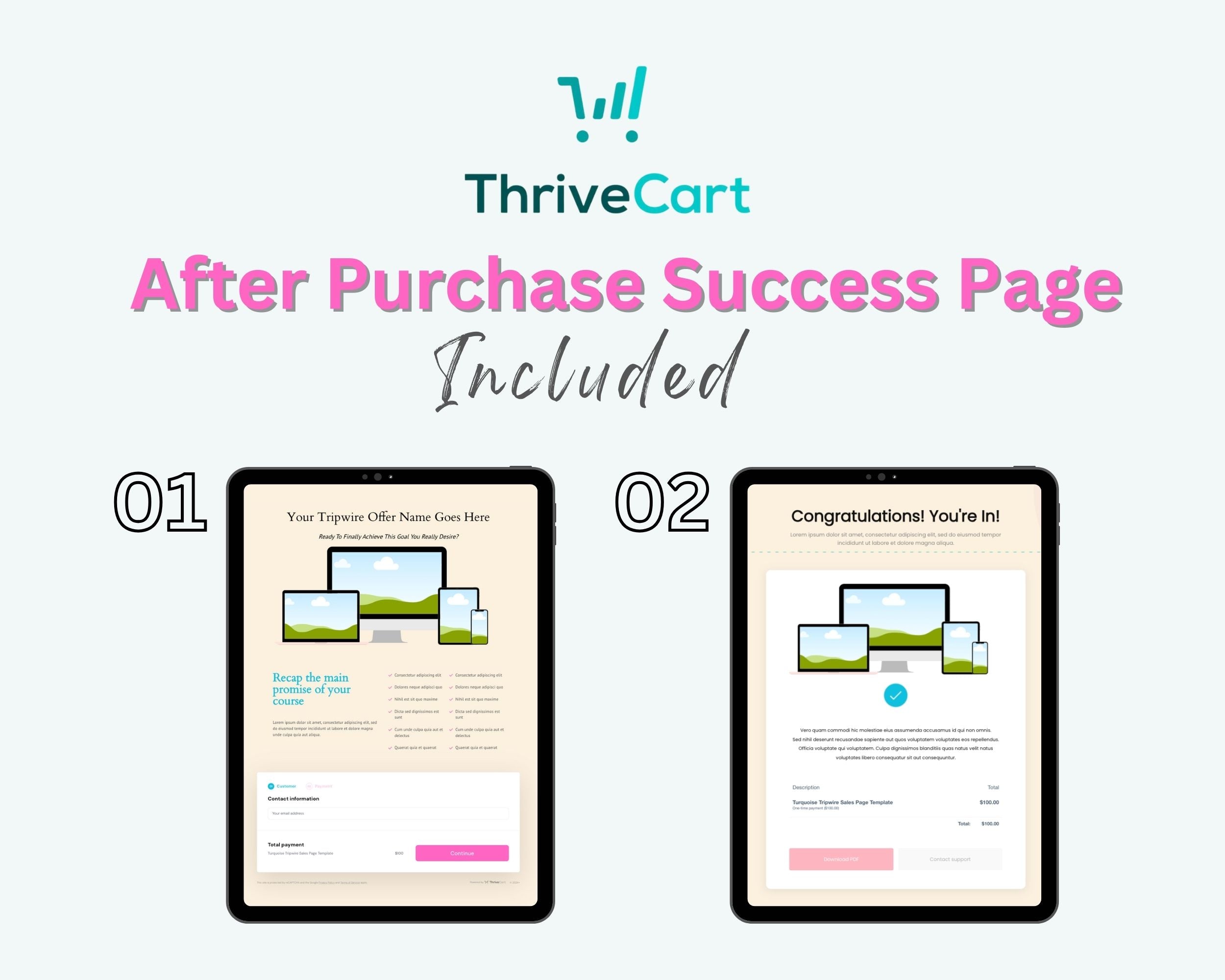 Tripwire Turquoise Sales Page Template in ThriveCart