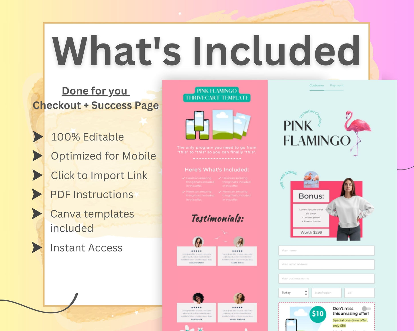 Colorful ThriveCart Checkout Template
