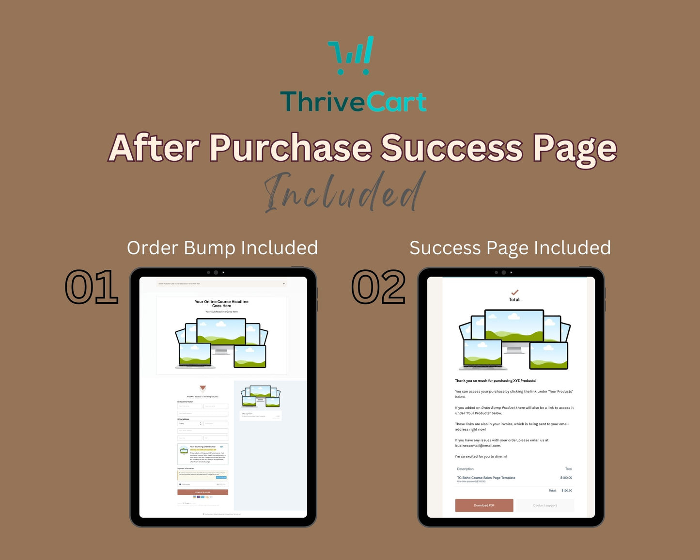 Boho Online Course Sales Page Template in Thrivecart