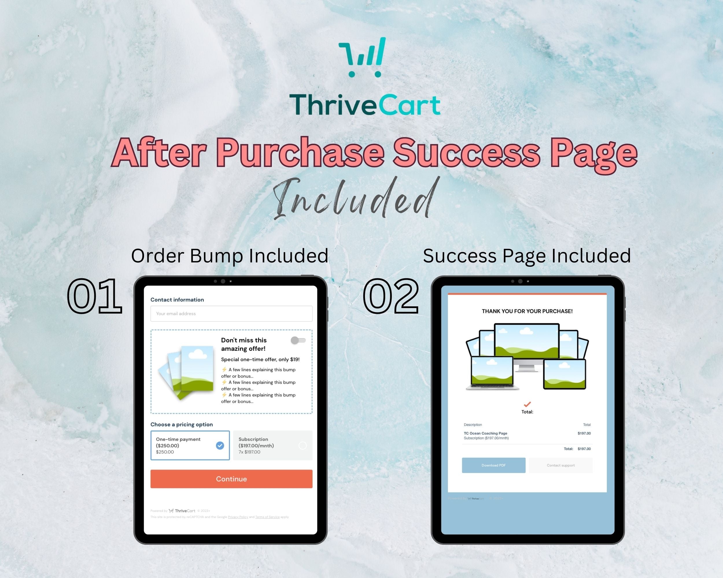 Ocean Coaching Sales Page Template in Thrivecart