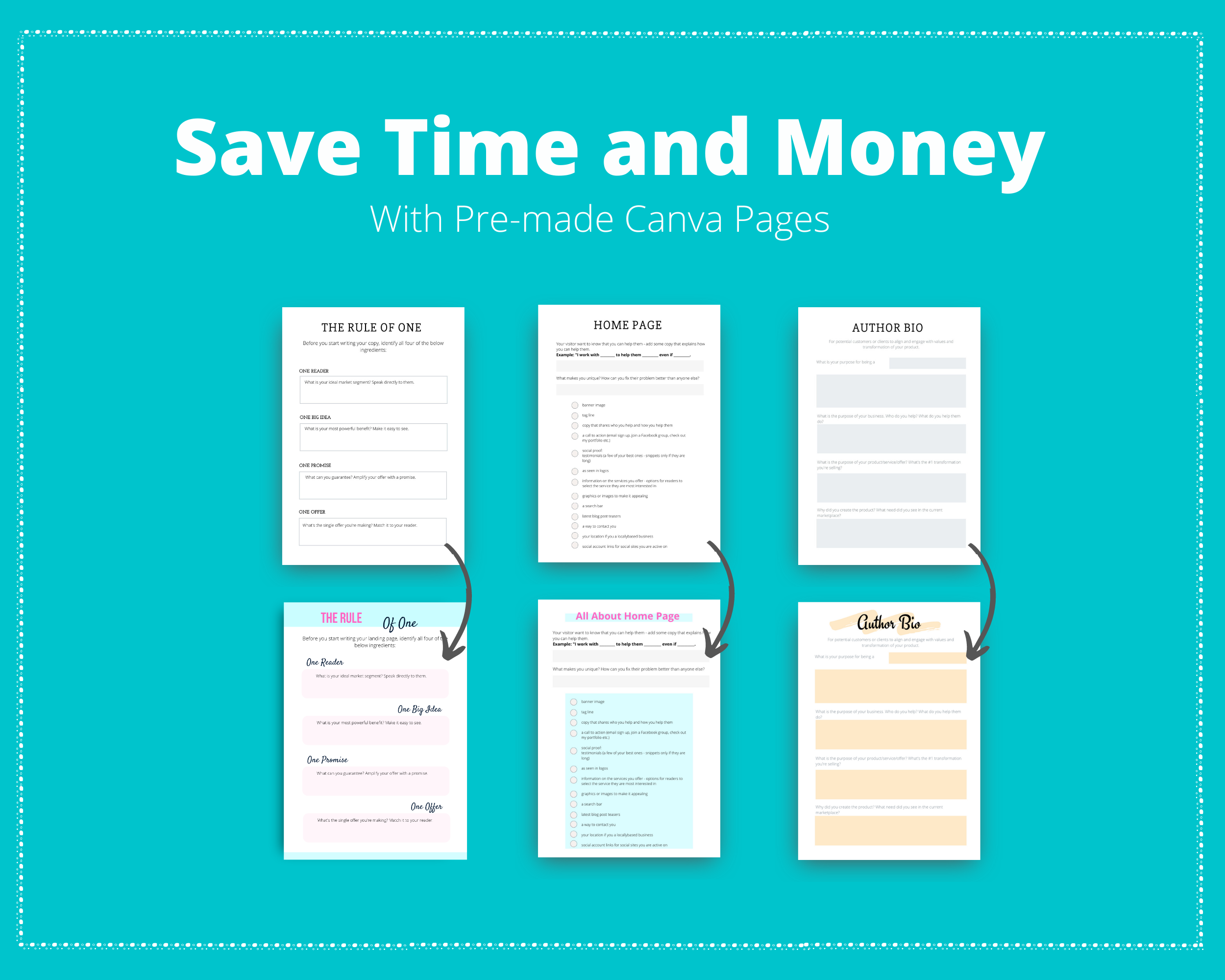 Editable Website Planner Templates in Canva | Commercial Use