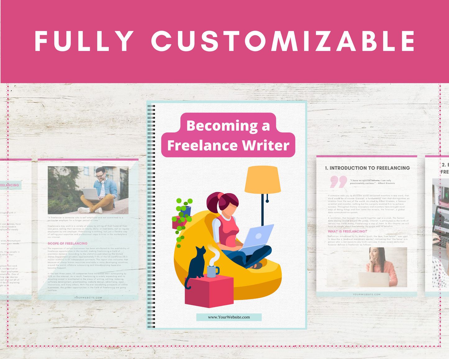 Editable How To Be A Freelance Writer | Done-for-You Ebook in Canva