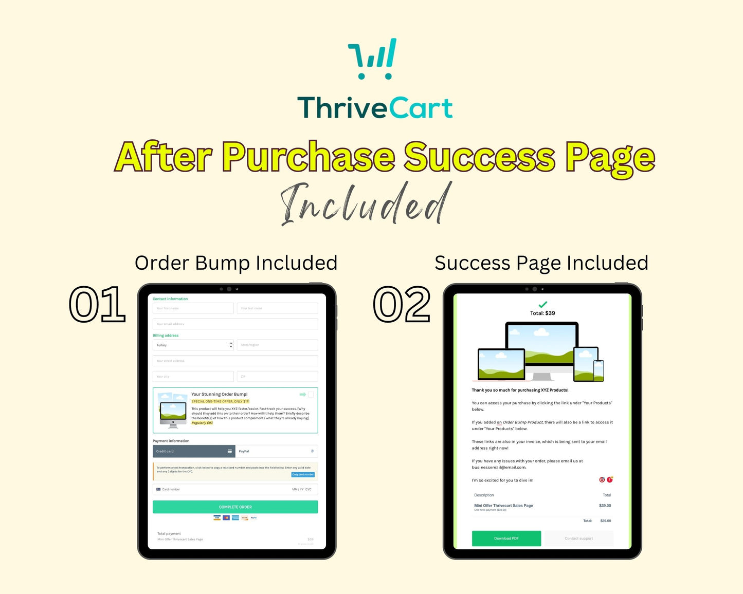 Mini Offer Sales Page Template in ThriveCart