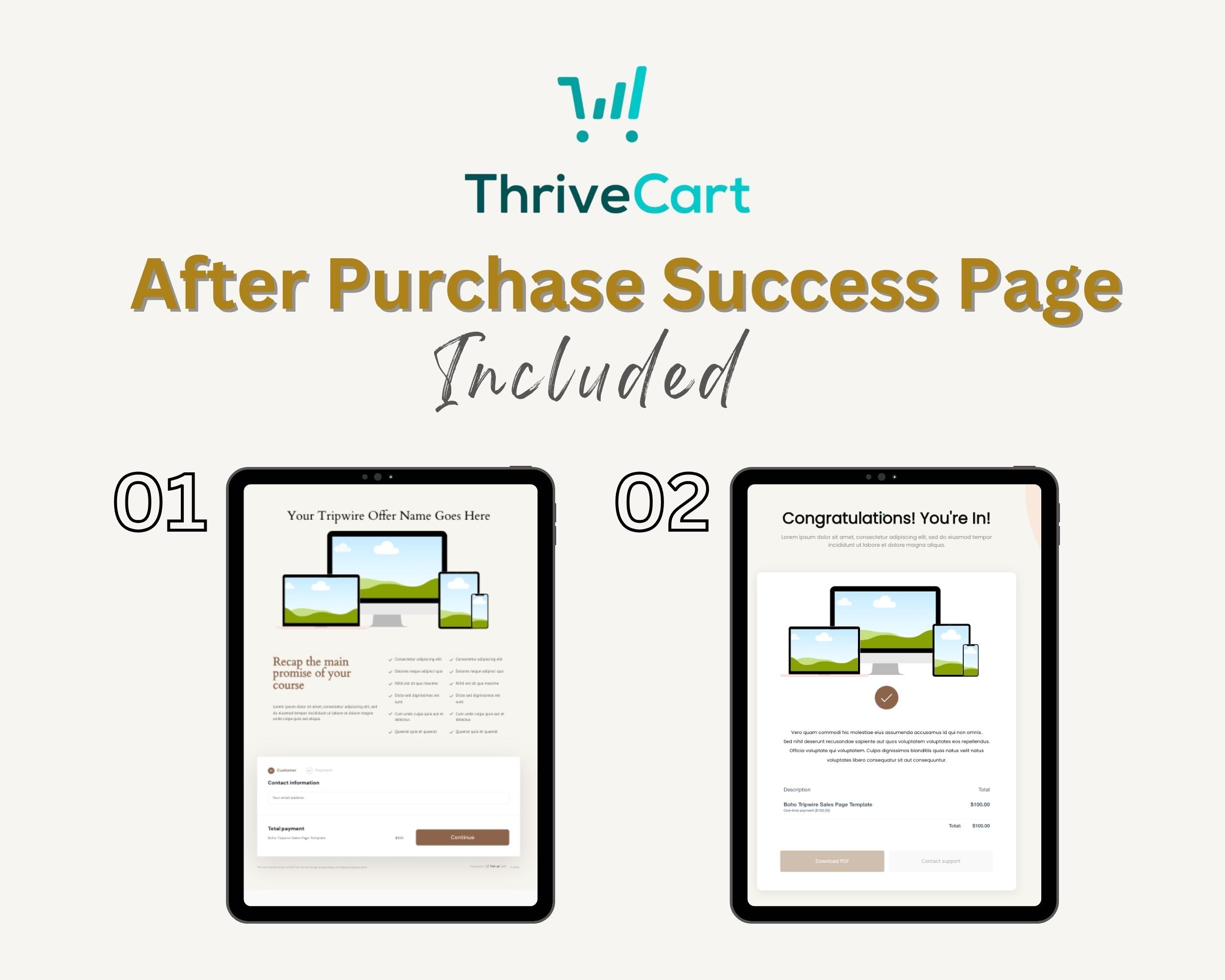 Tripwire Boho Sales Page Template in ThriveCart