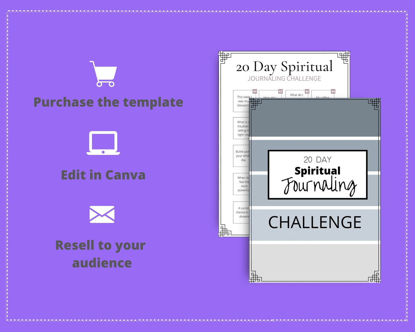 20 Day Spiritual Journaling | Editable Canva Template A4 Size