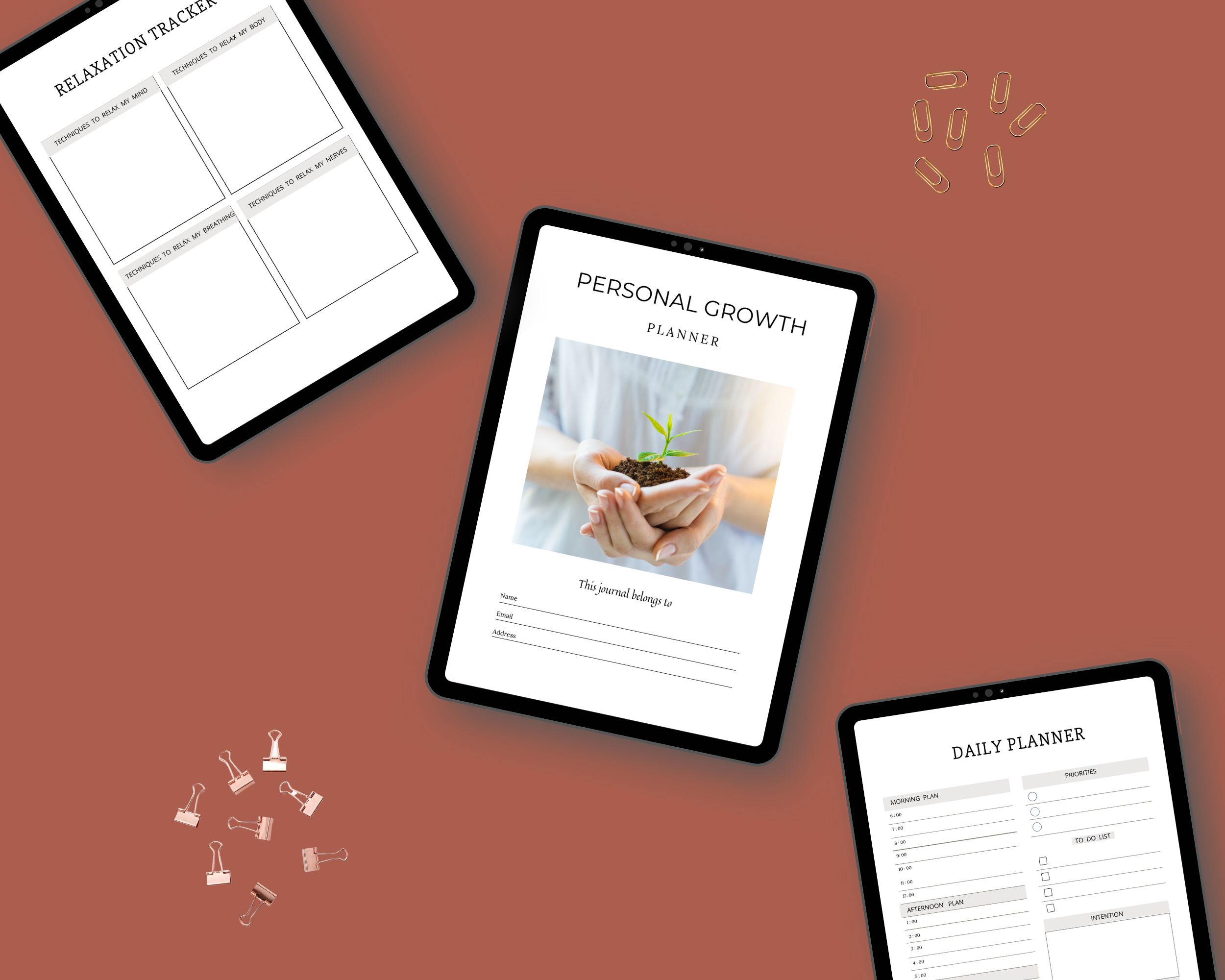 Editable Personal Growth Planner Templates in Canva | Commercial Use