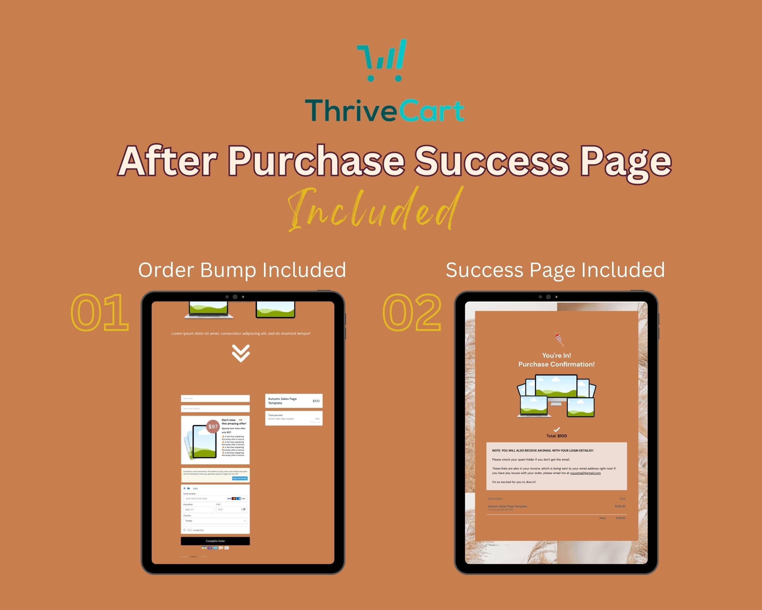 Animated Autumn ThriveCart 4-Page Sales Funnel Template