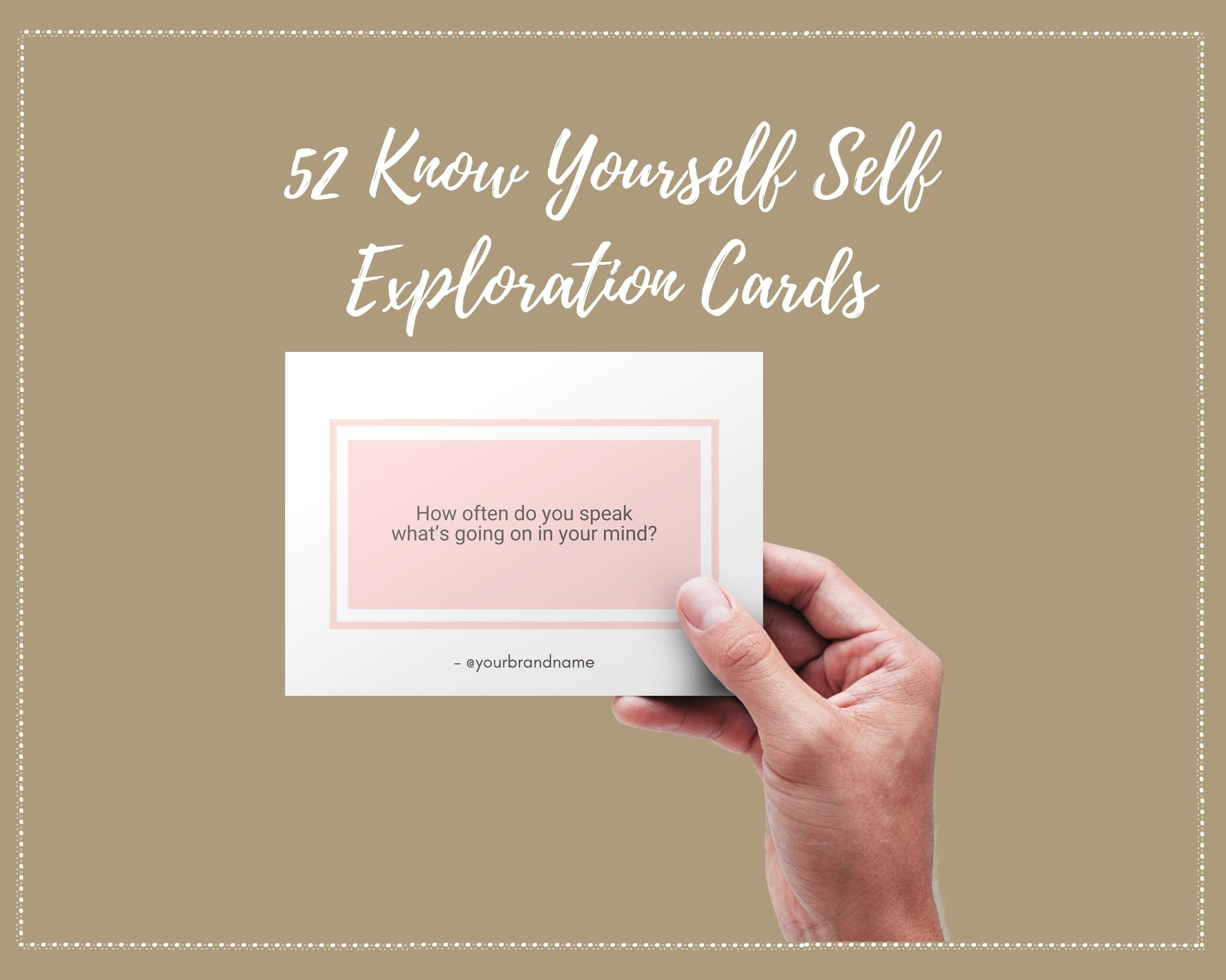 52 Know Yourself Self Exploration Cards | Canva Inspirational Cards | Commercial Use