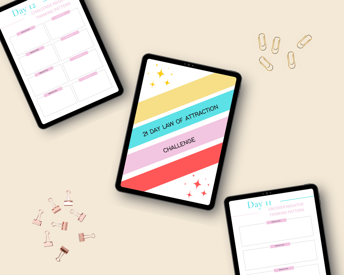 21-Day Law Of Attraction Challenge | Editable Canva Template A4 Size