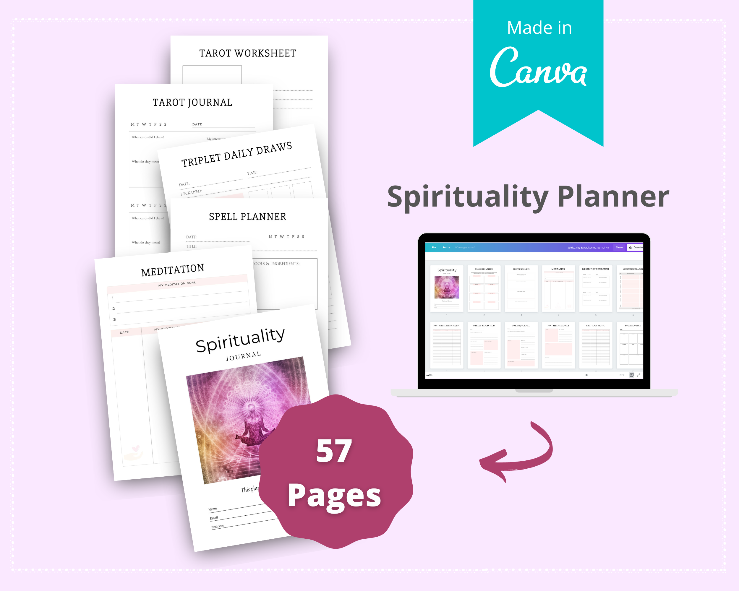 Editable Spirituality Journal in Canva | Commercial Use