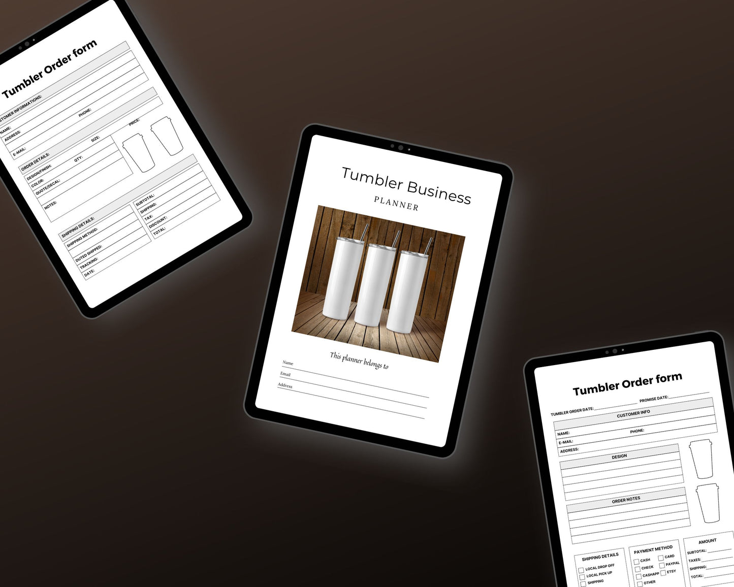 Editable Tumbler Business Planner in Canva | Commercial Use