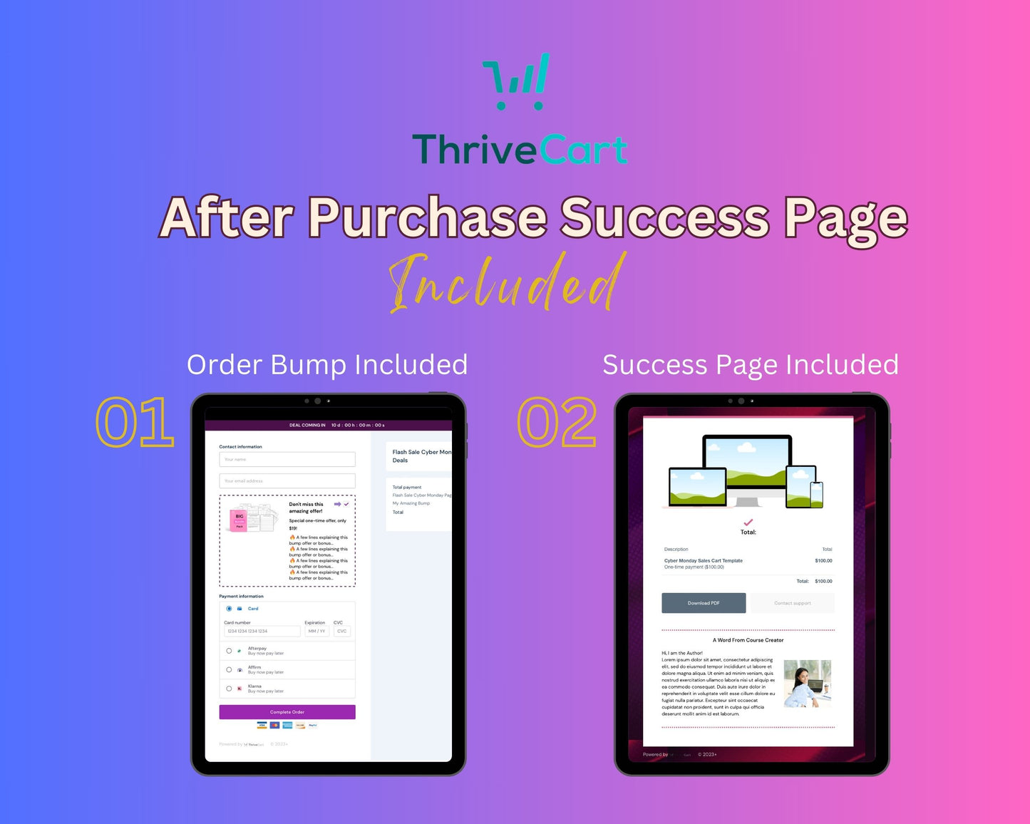 Animated Cyber Monday Sales Page Template in ThriveCart