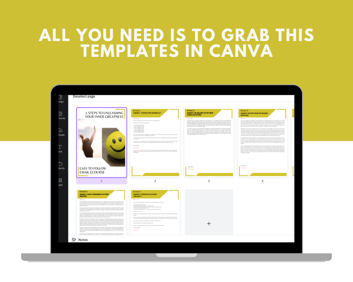 Editable 5 Steps To Unleashing Your Inner Greatness Emails | Email eCourse Template