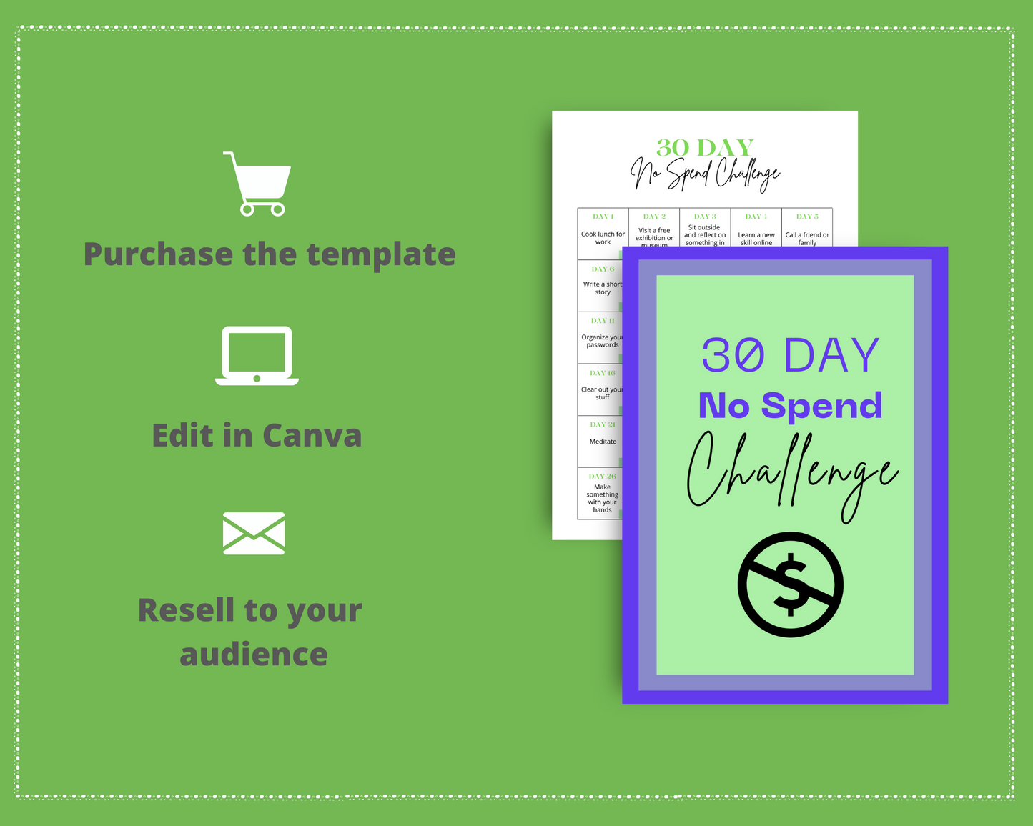 30 Day No Spend Challenge | Savings Planner