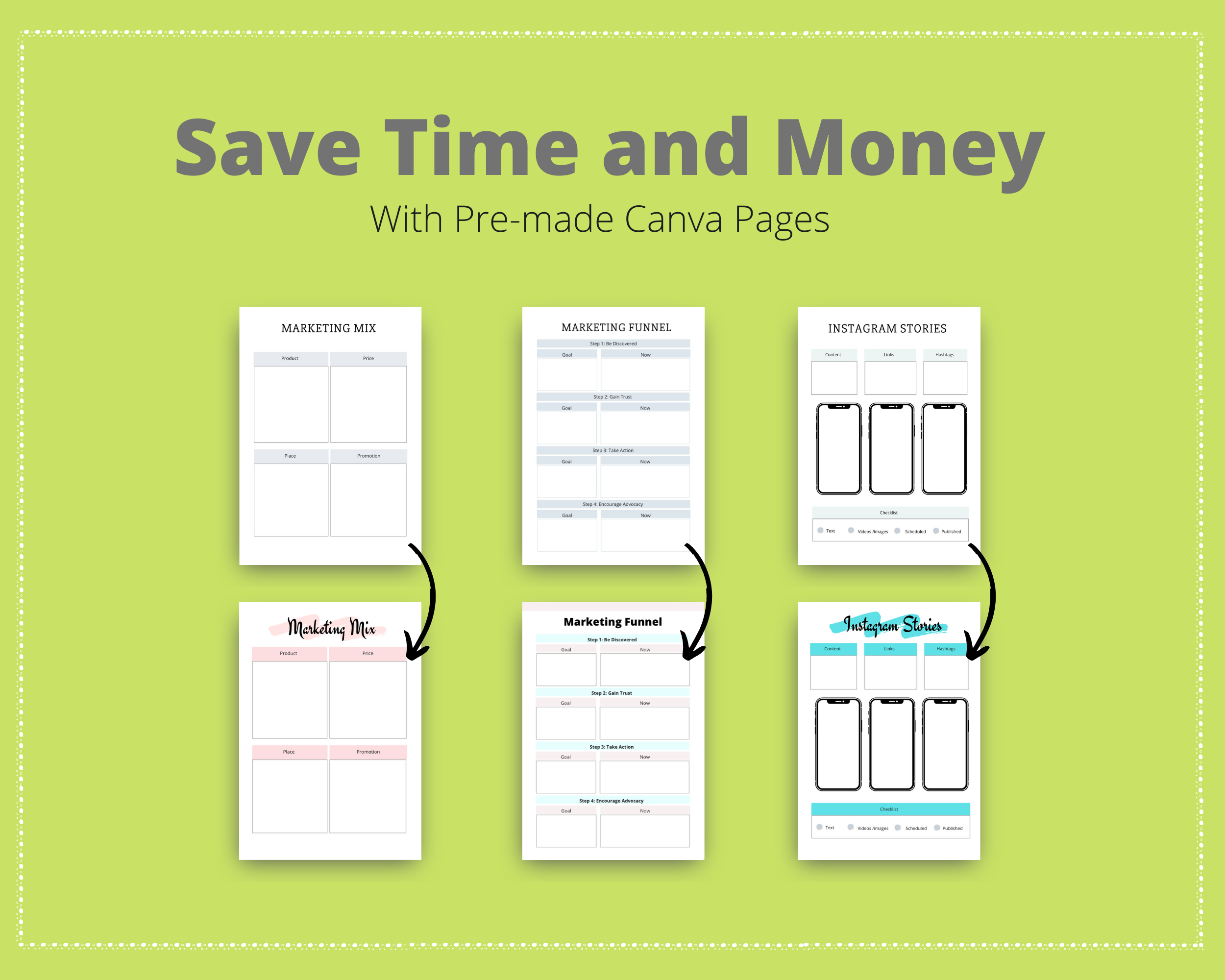 Editable Marketing Planner Templates in Canva | Commercial Use