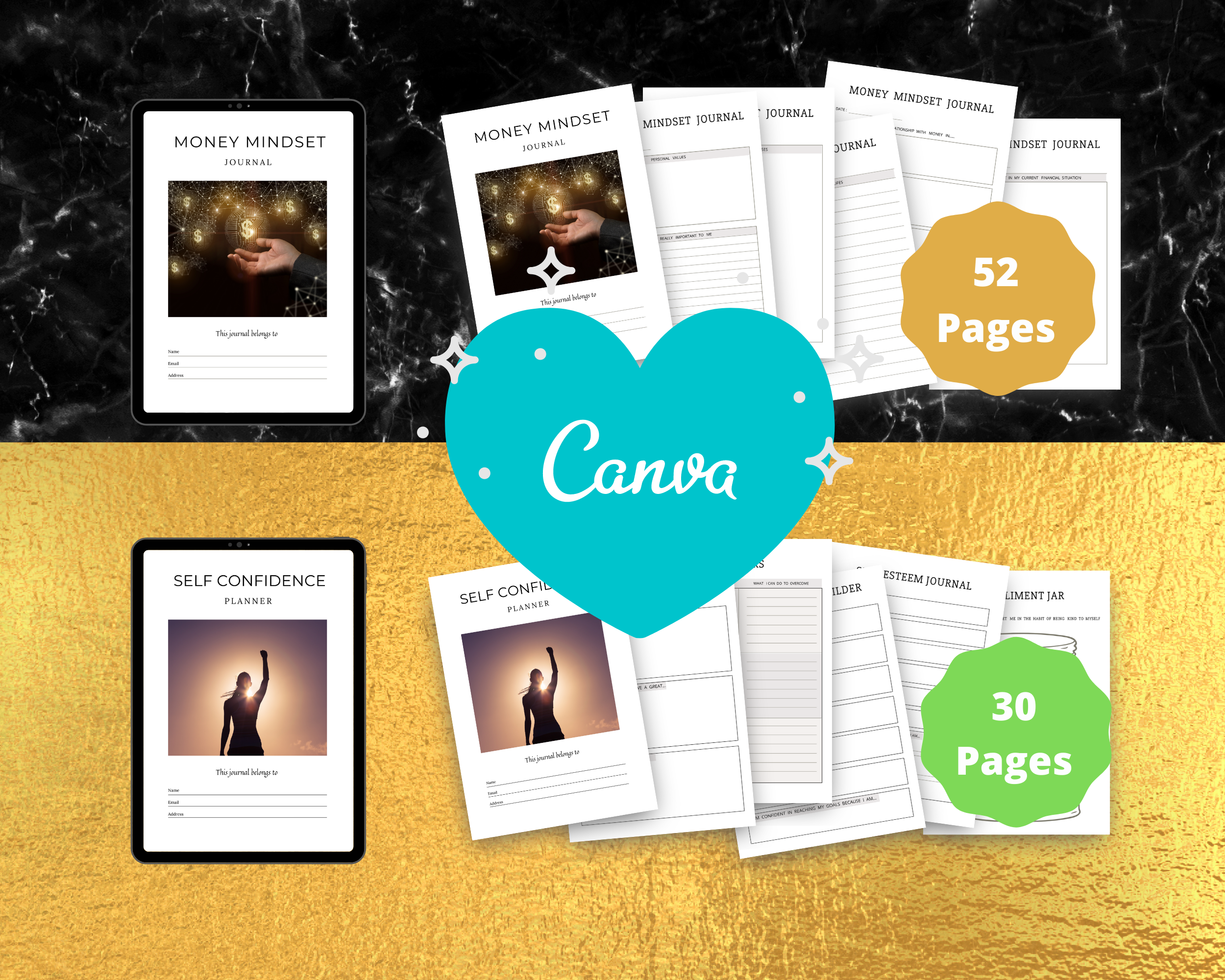 BUNDLE of 11 Personal Planners in Canva | Customizable | Editable Canva Templates | Commercial Use | Personal Planners