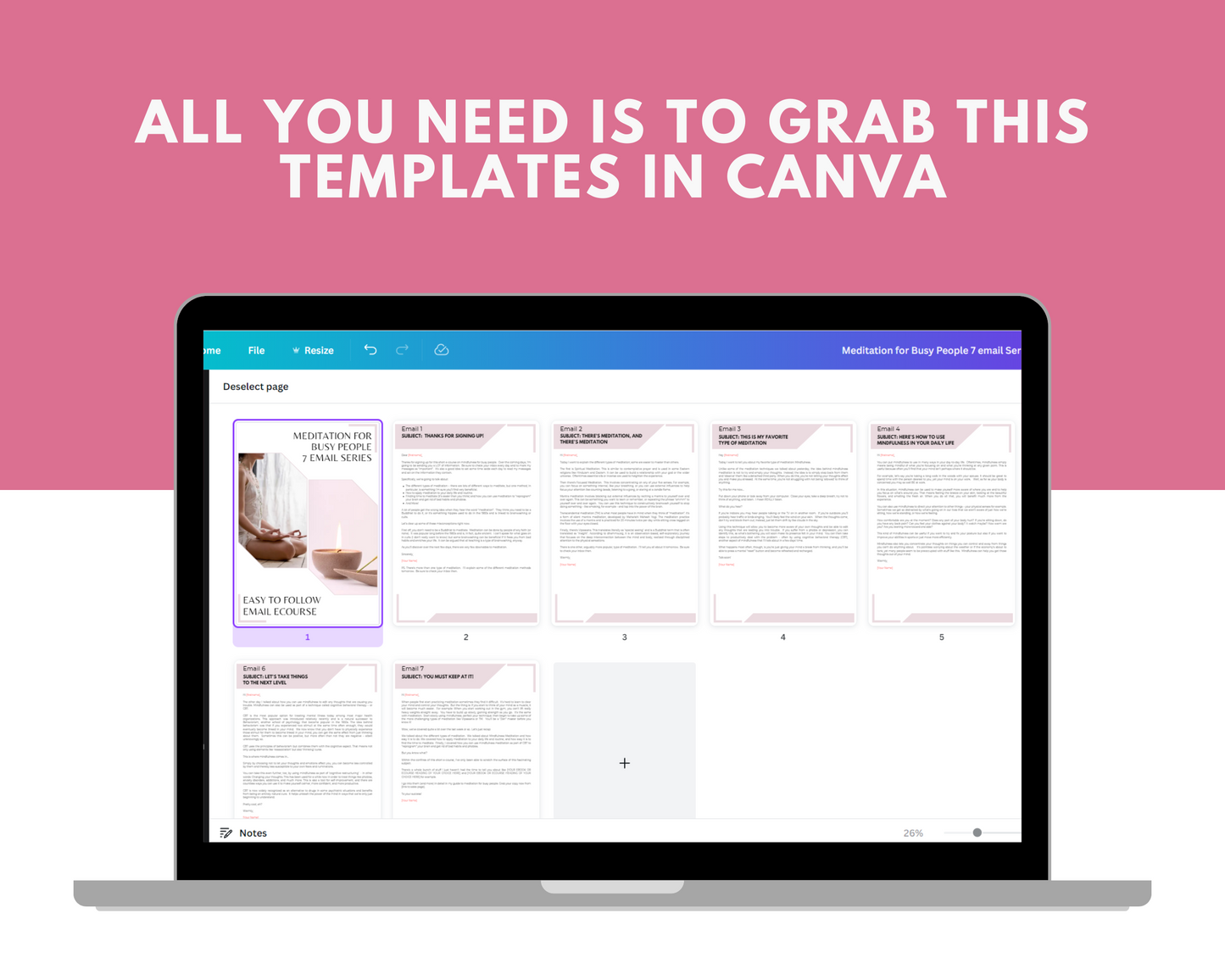 Meditation for Busy People Emails | Rebrandable Done-for-You eCourse