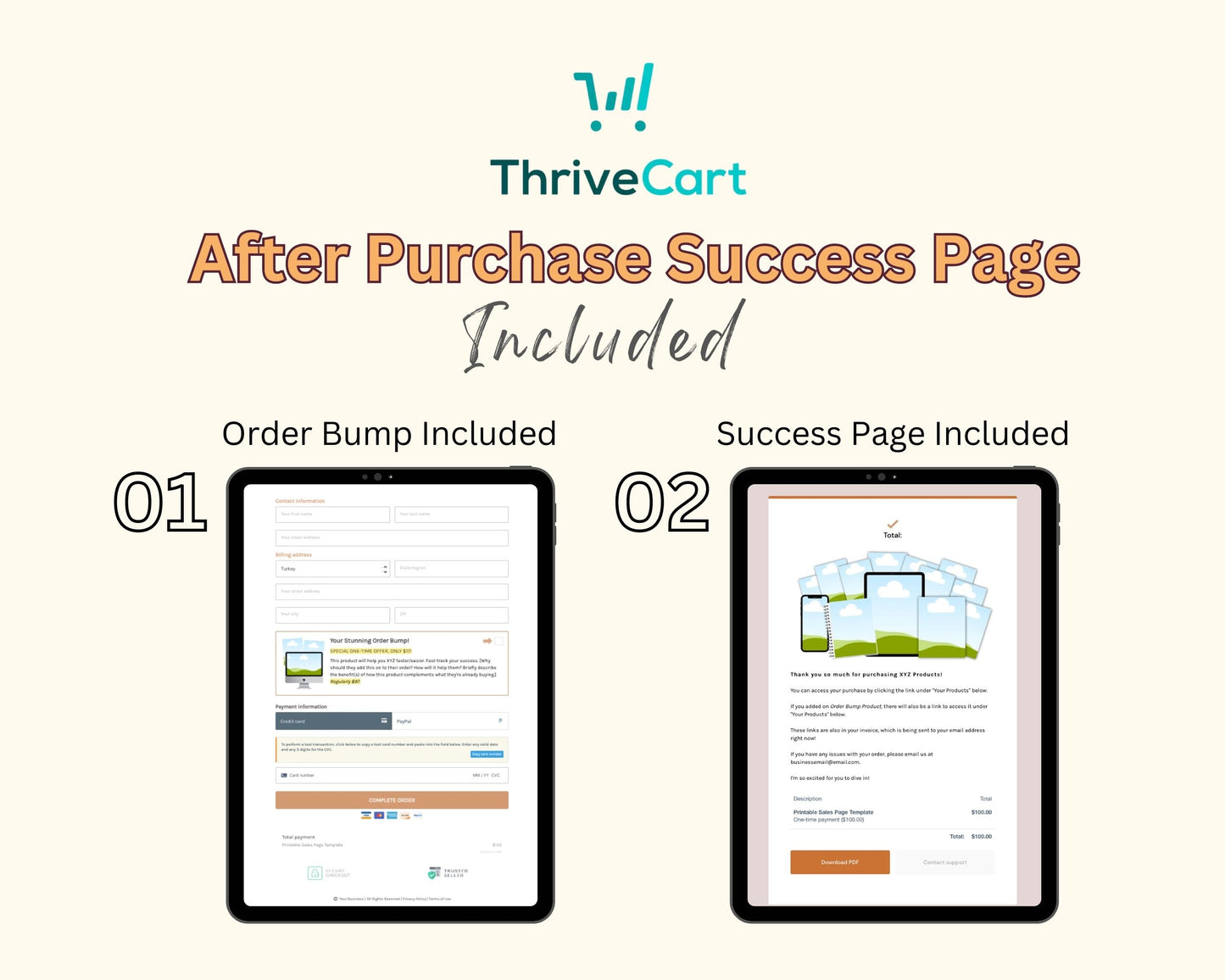 Printables Sales Page Template in ThriveCart