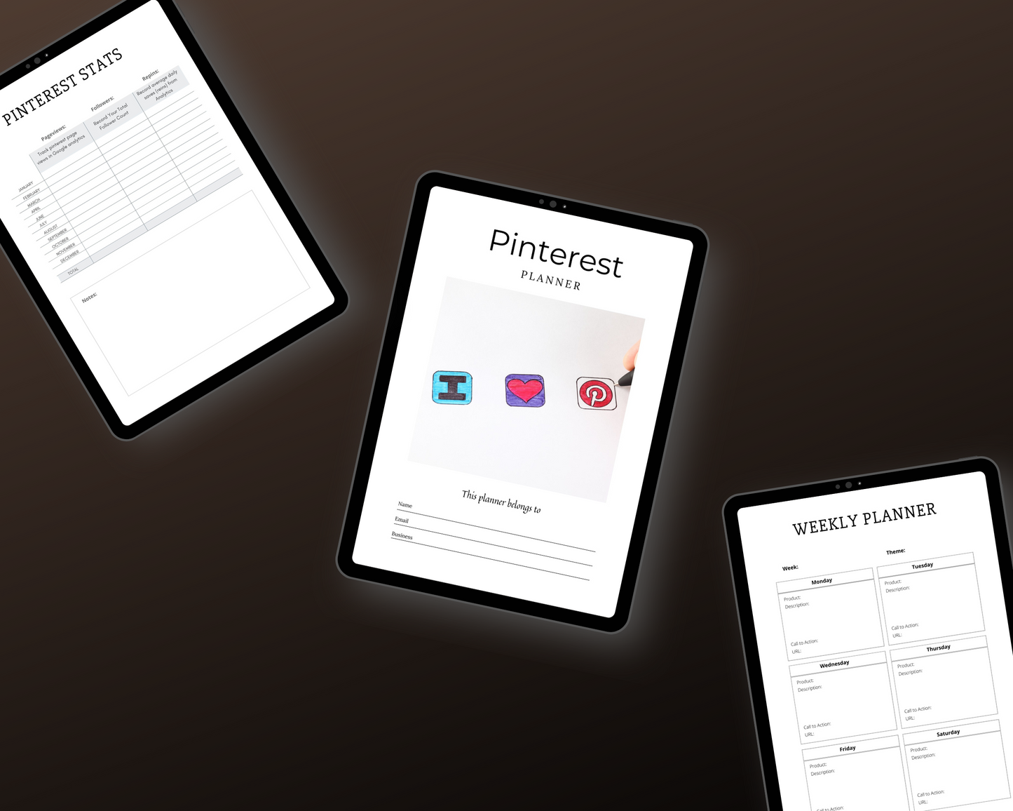Editable Pinterest Planner Template in Canva | Commercial Use