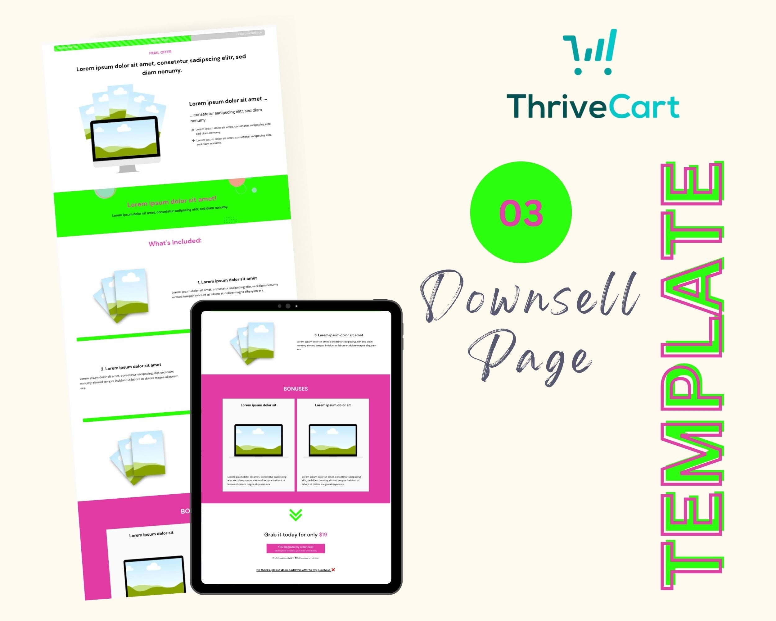 Neon ThriveCart 4-Page Sales Funnel Template