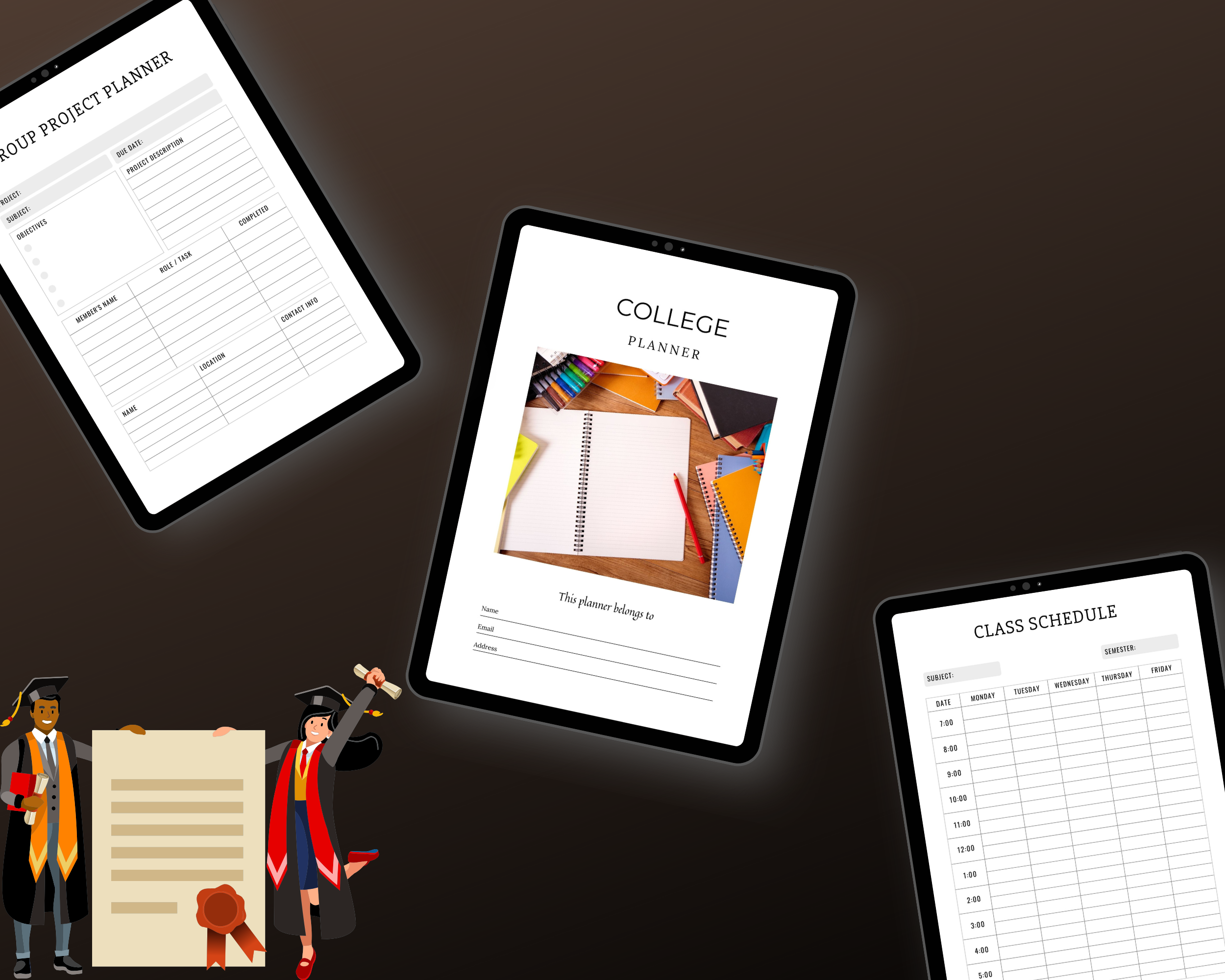 Editable College Planner in Canva | Commercial Use