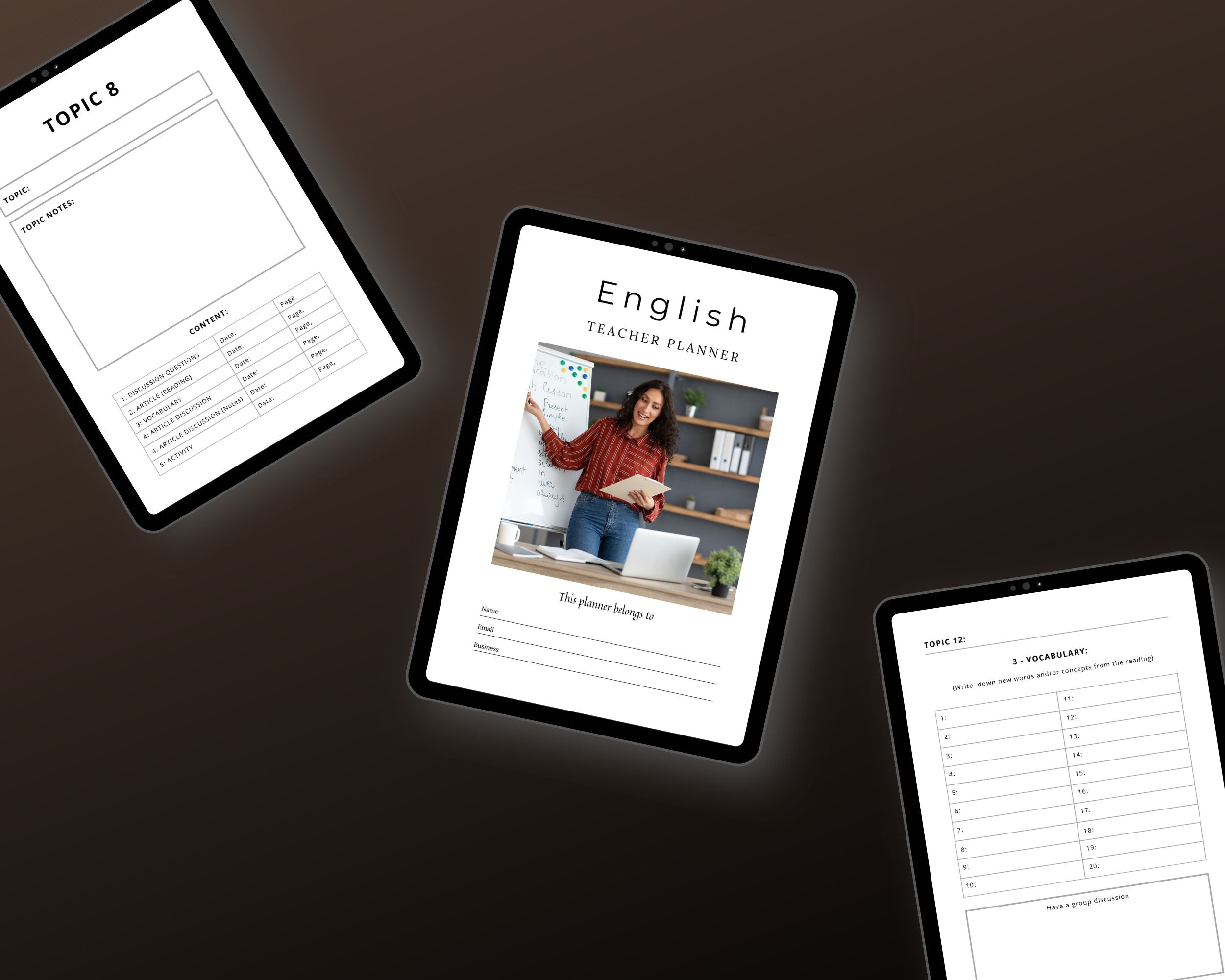 English Teacher Planner Templates in Canva | Canva Template Pack | Teacher Planner Templates | Commercial Use