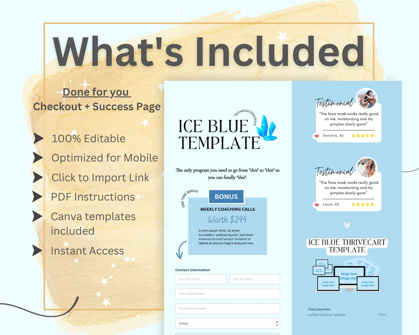 Ice Blue ThriveCart Checkout Template