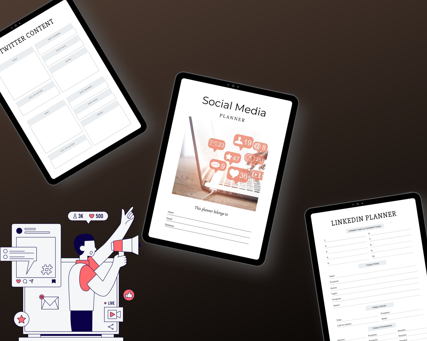 Editable Social Media Planner Templates in Canva | Commercial Use