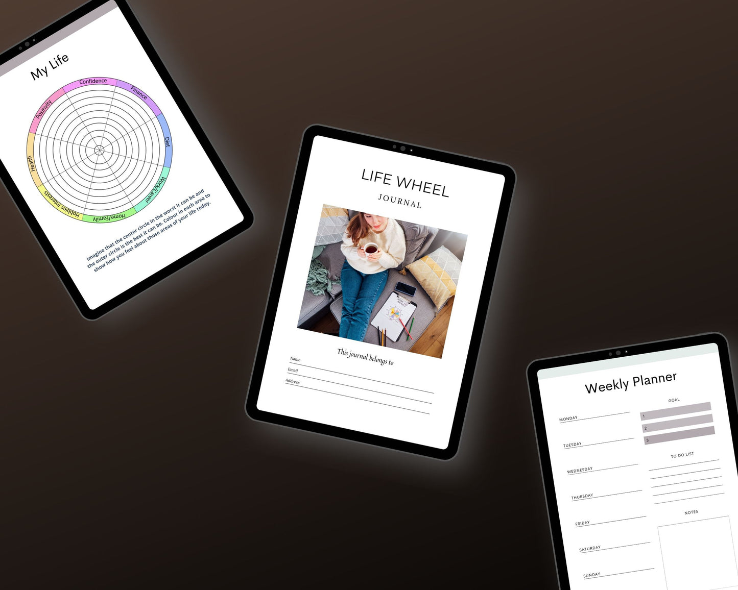 Life Wheel Journal in Canva | Canva Template Pack | Commercial Use