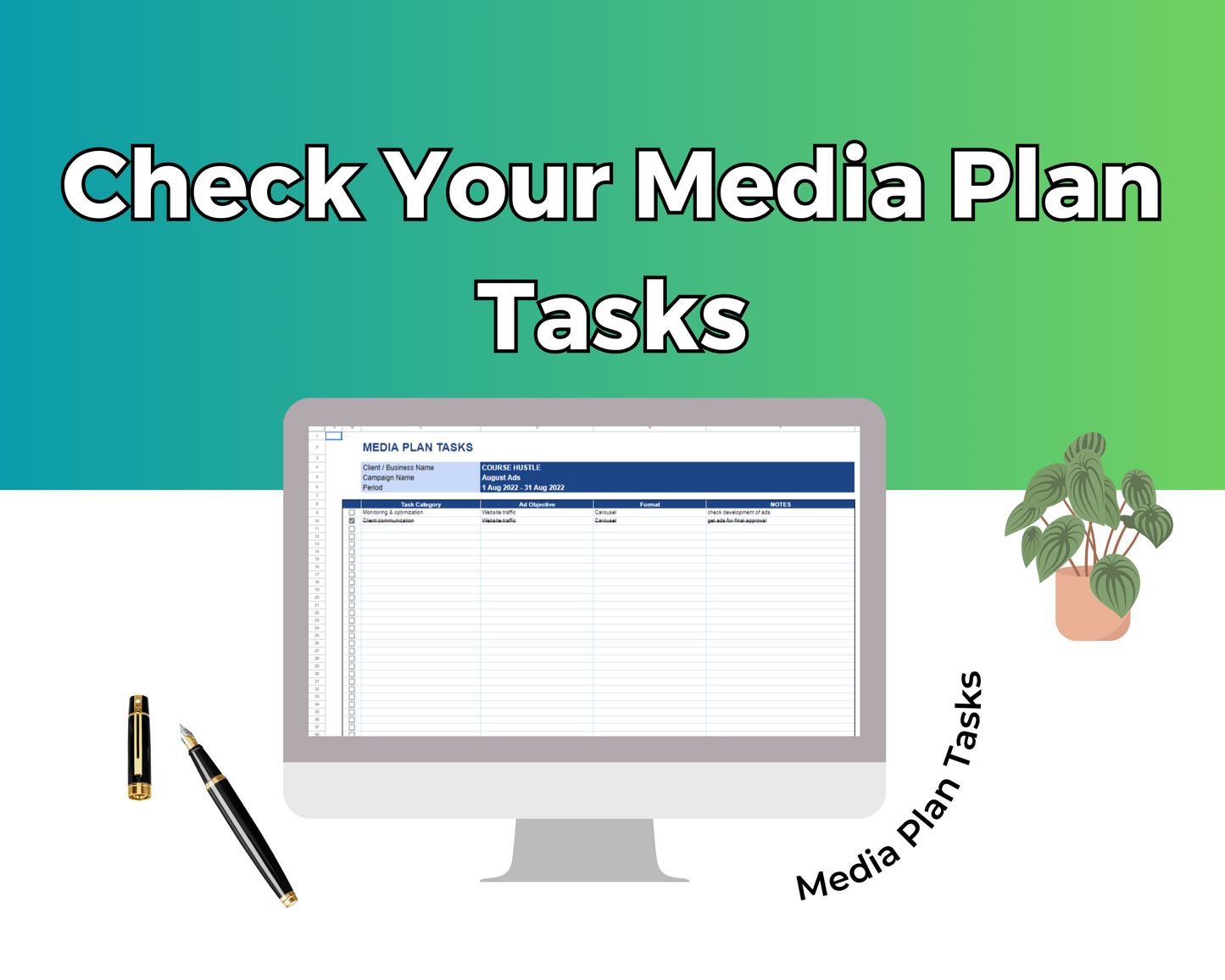 Facebook Ads Monthly Planner Google Spreadsheet | Simple Facebook Ads Google Sheets