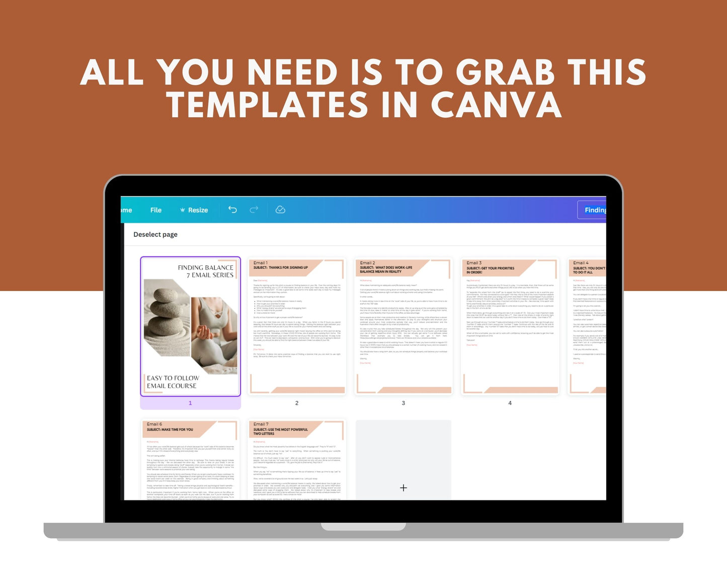 Finding Balance 7 Day Emails | Rebrandable Done-for-You eCourse