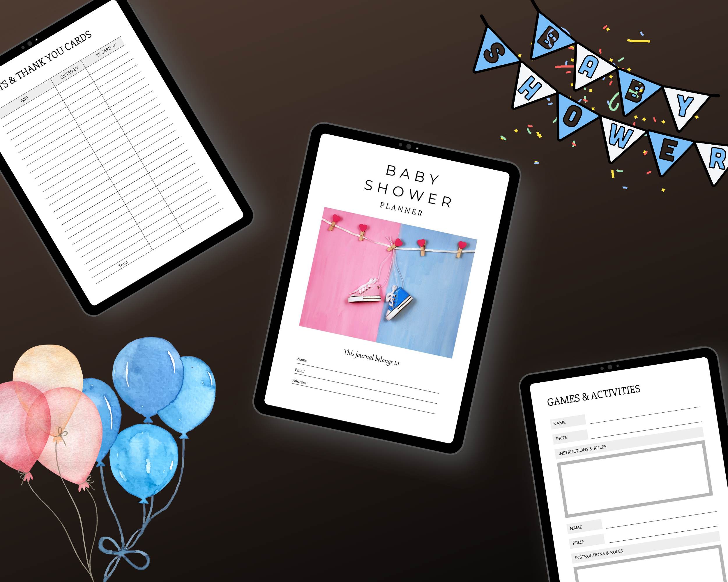 Editable Baby Shower Planner Templates in Canva | Commercial Use