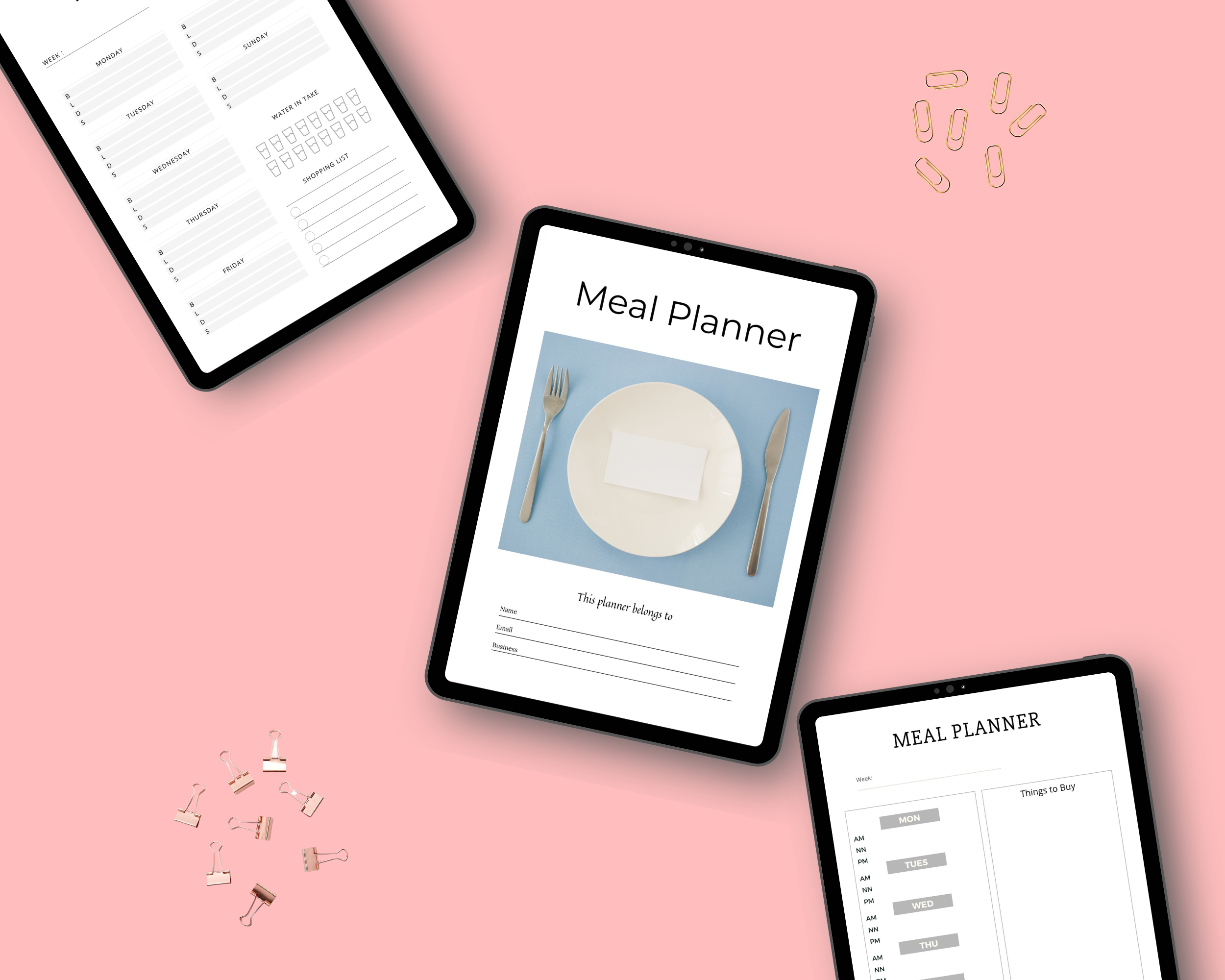 Editable Meal Planner in Canva | Commercial Use