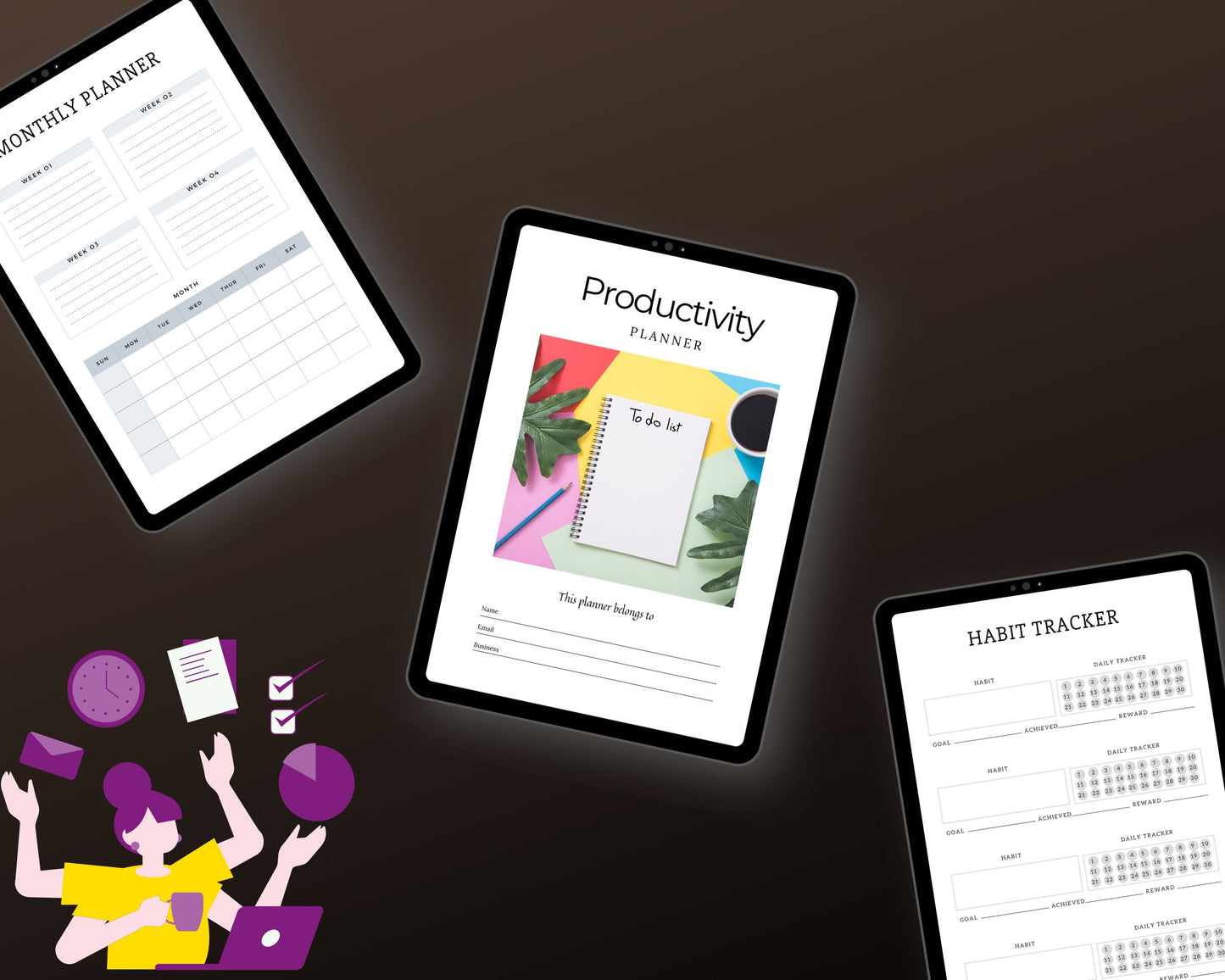 Editable To Do & Productivity Planner in Canva | Commercial Use