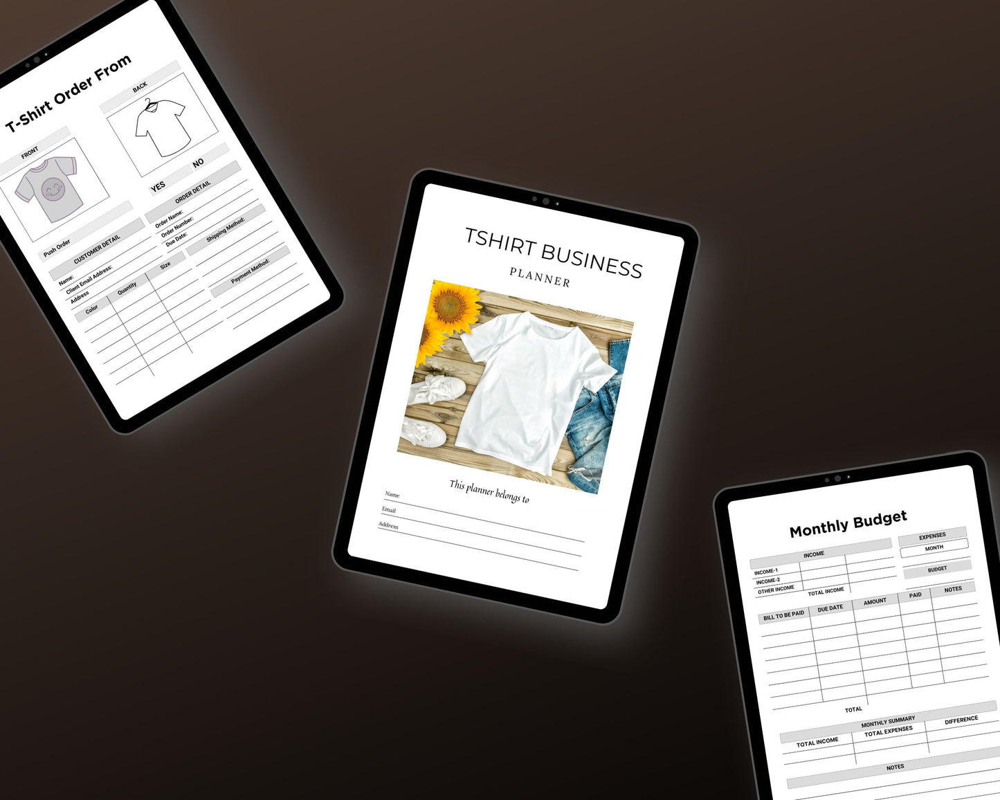 Editable Tshirt Business Planner in Canva | Commercial Use